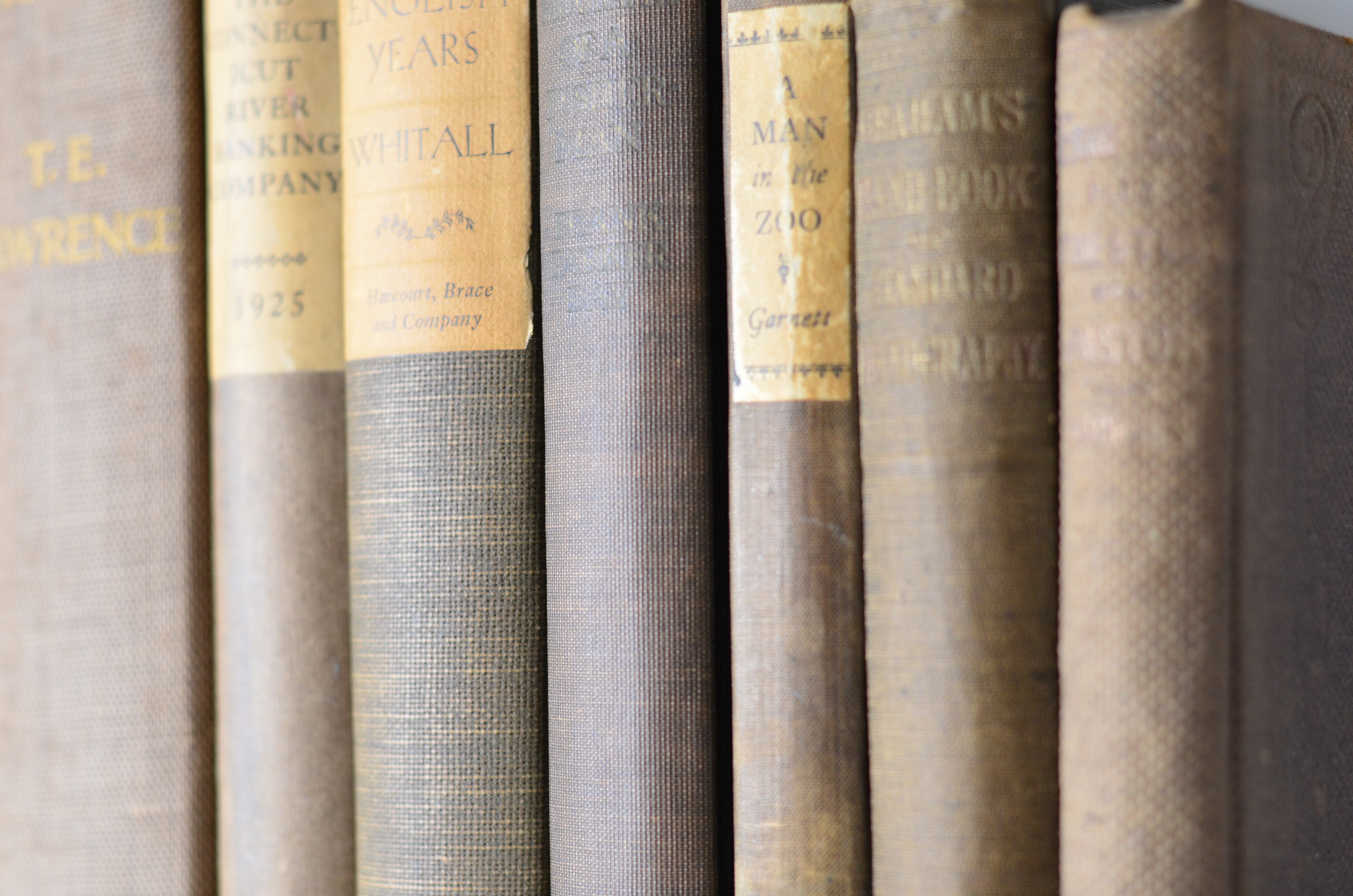 Light Brown Antique Cloth Book Set – 7 Books, T. E. Lawrence