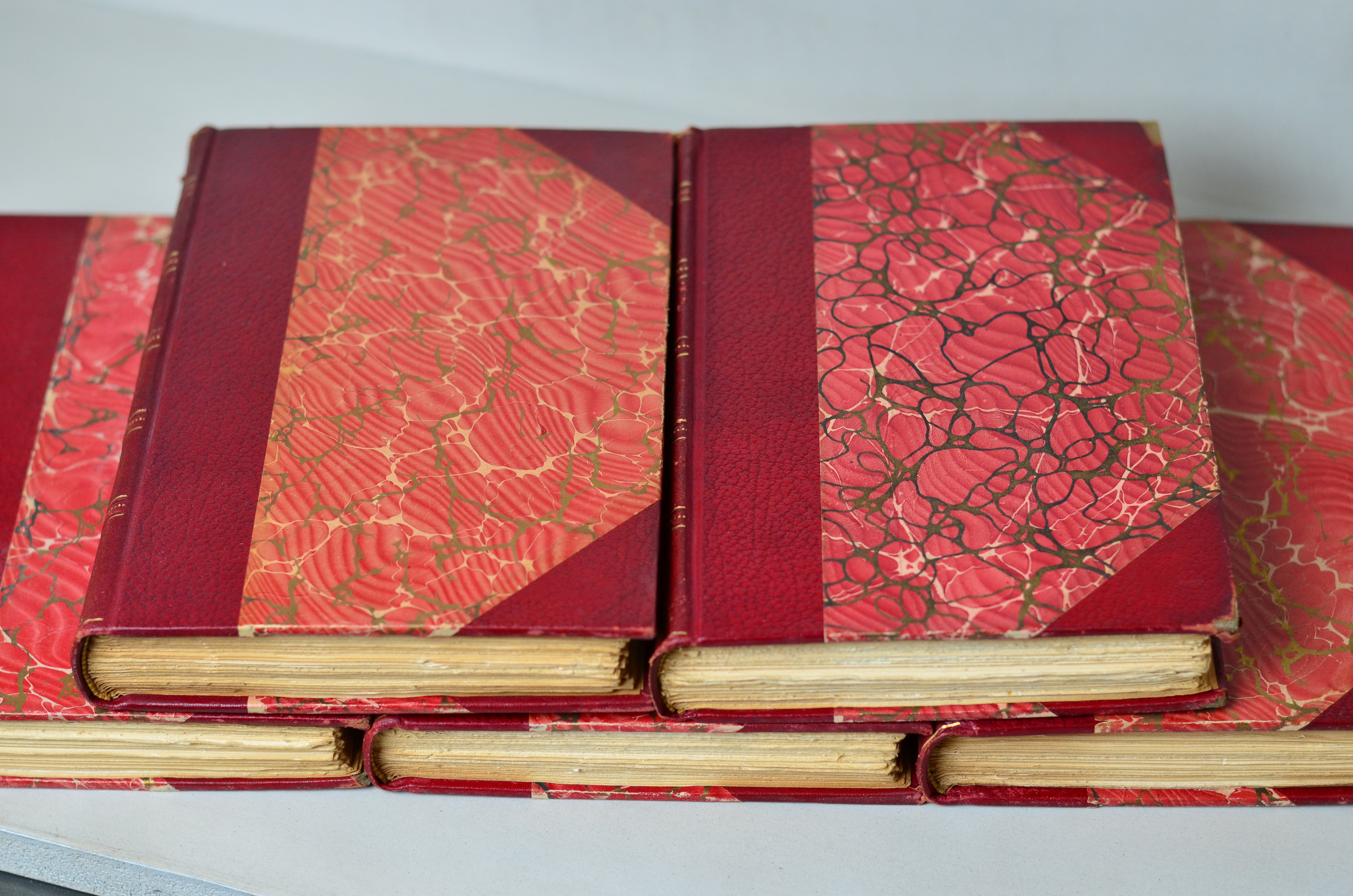 Red Antique Leather Book Set – 8 Books, Rudyard Kipling