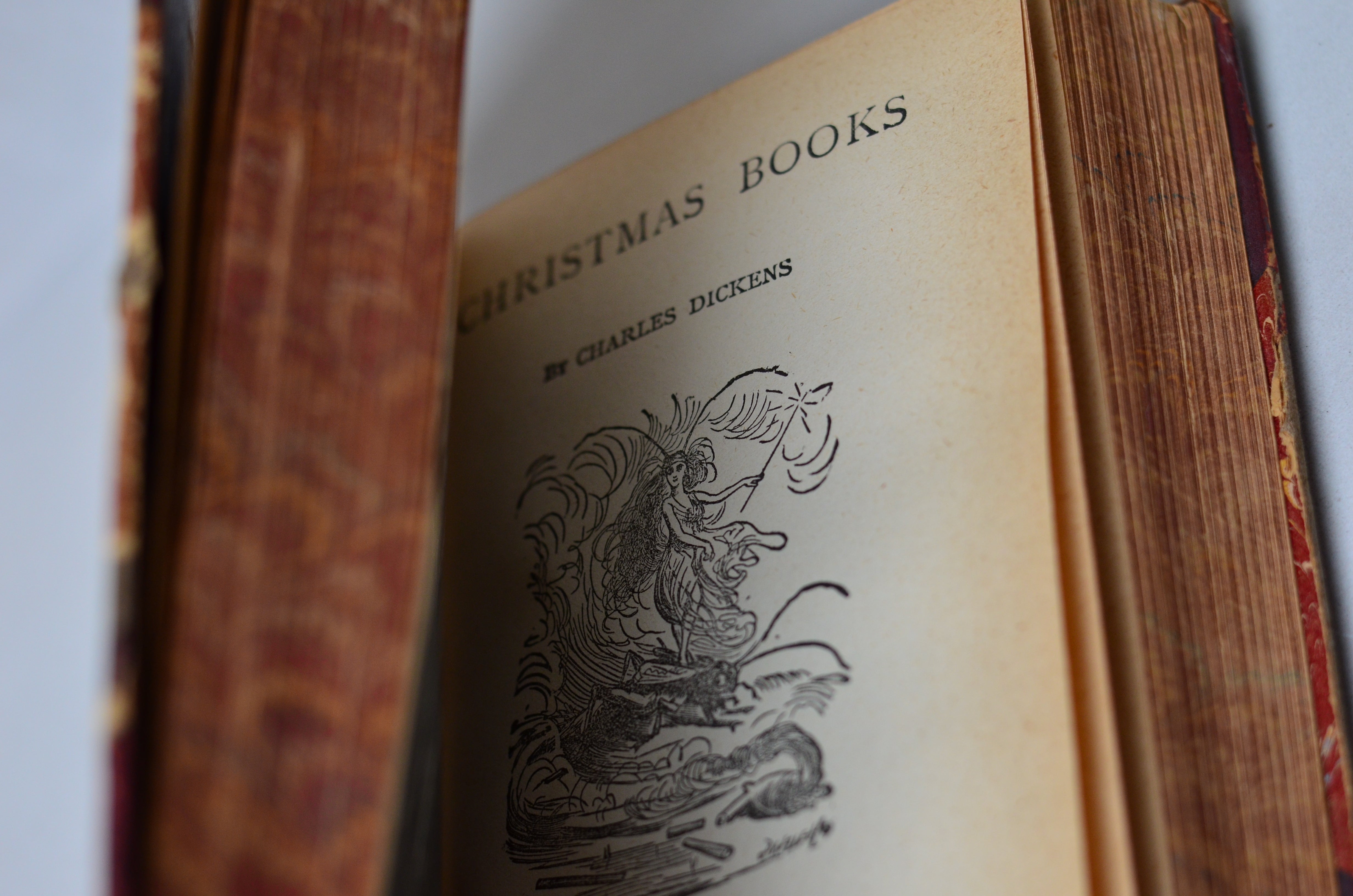 Antique Leather Bound A Christmas Carol by Chalres Dickens c. 1880