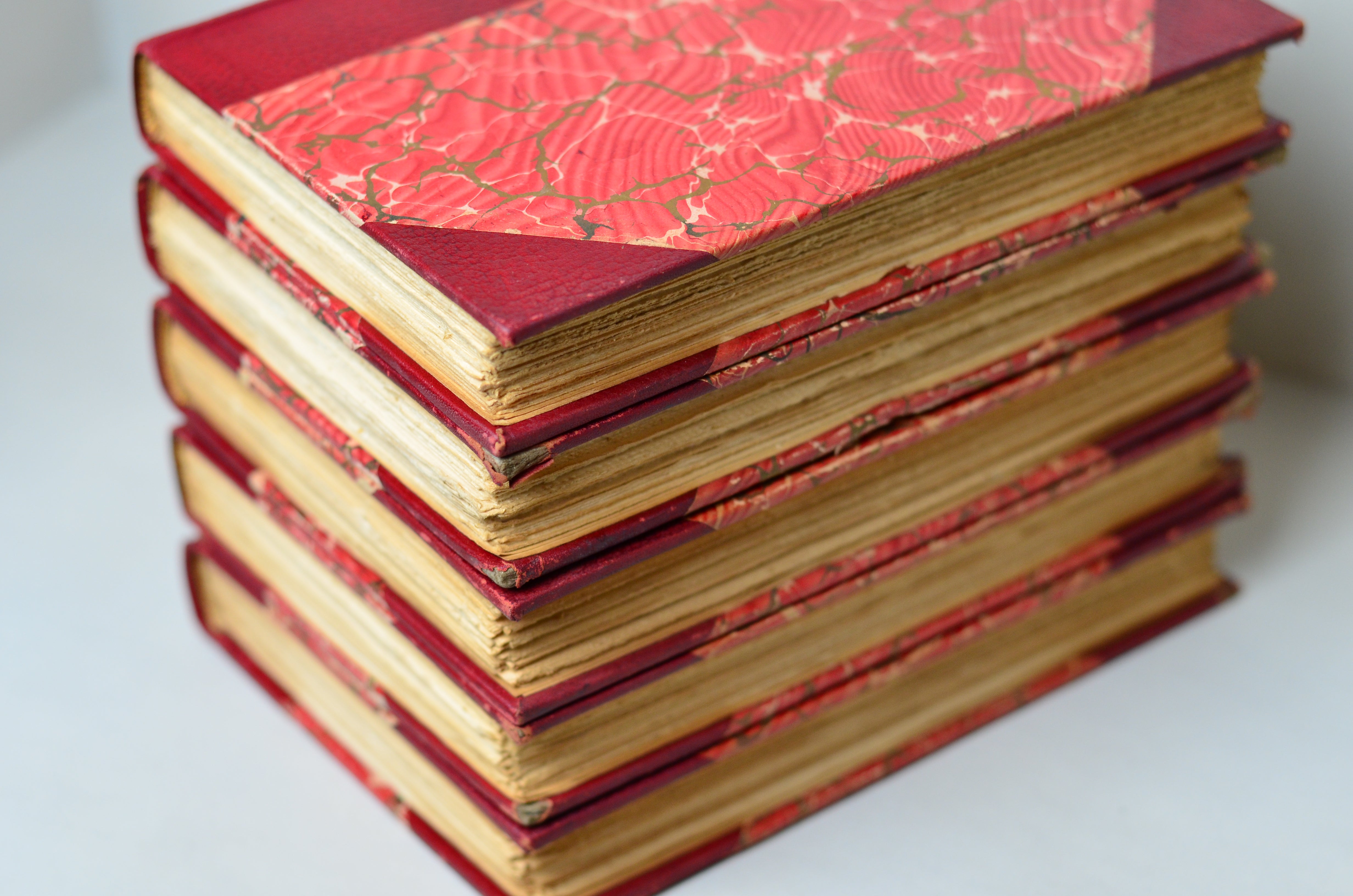 Red Antique Leather Book Set – 8 Books, Rudyard Kipling