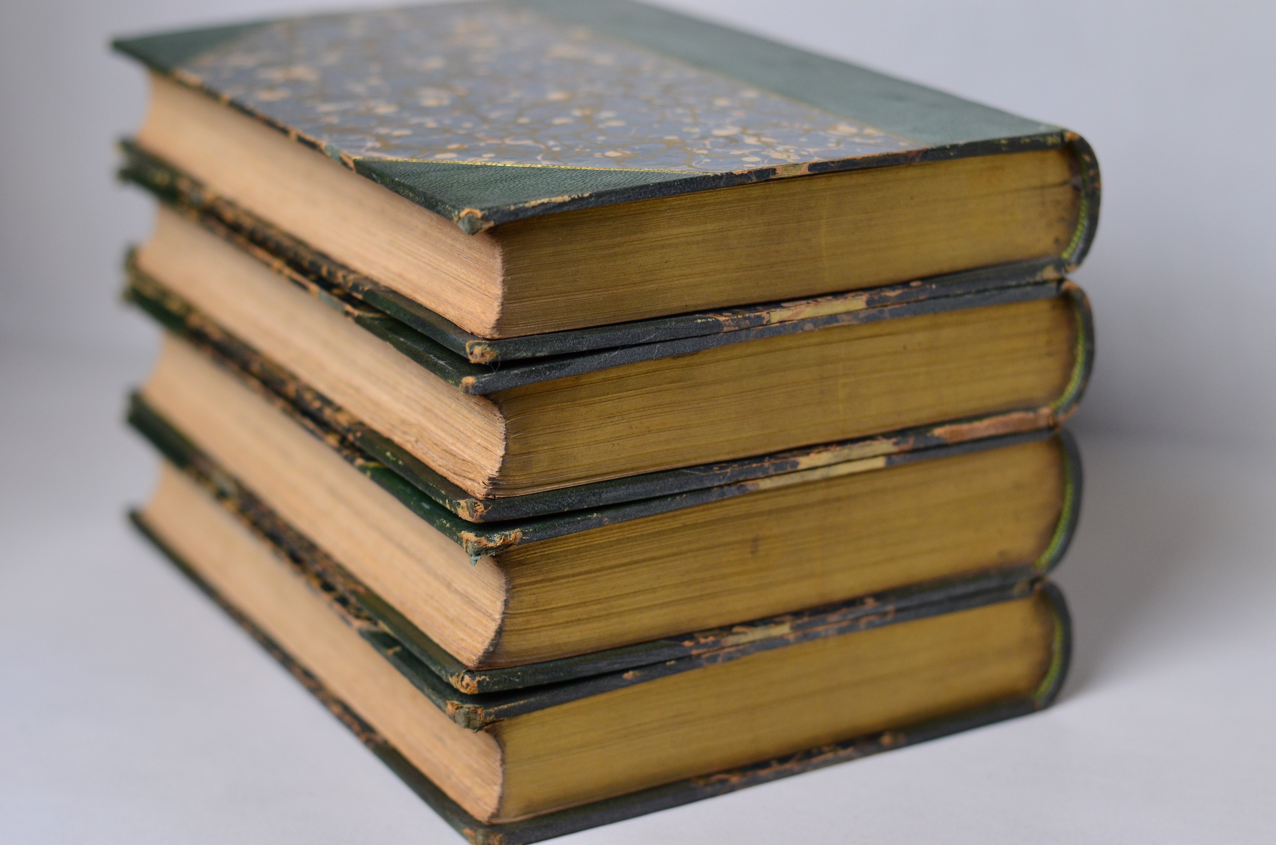 Antique Leather Bound Book Decor - Green, Victor Hugo c. 1880