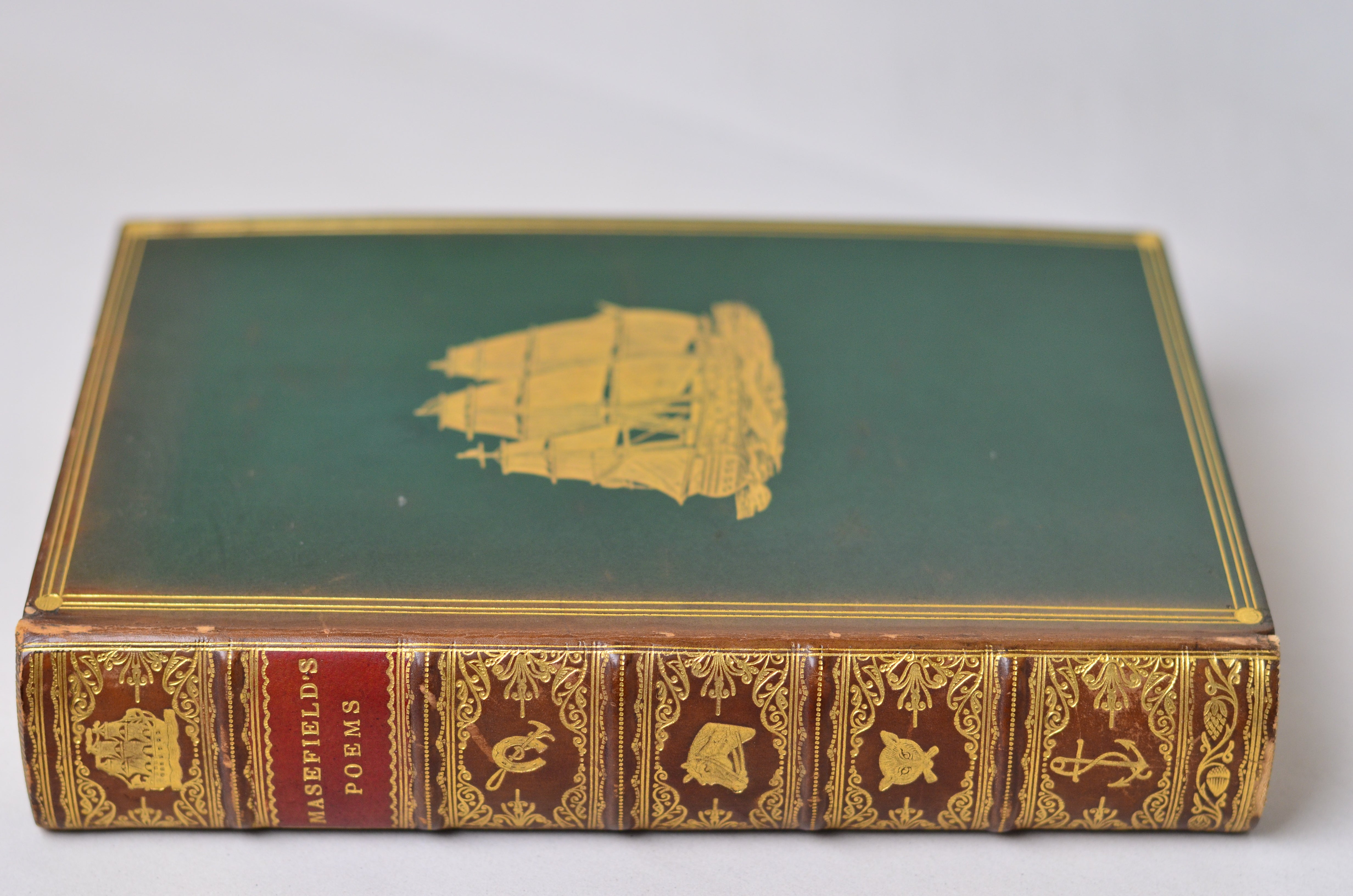 Fine Leather Binding Poems by John Masefield 1930 - Riviere Binding