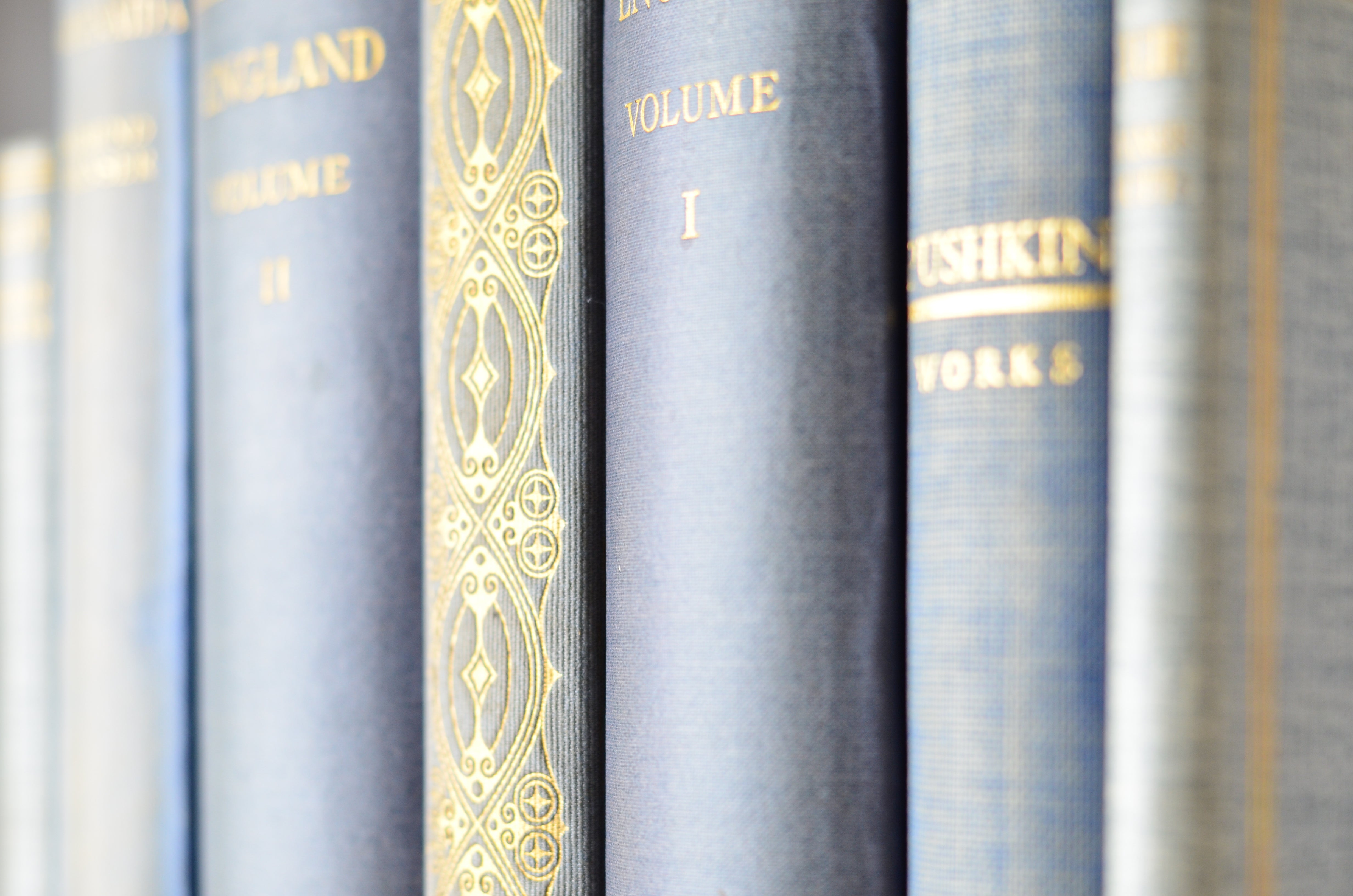 Blue Antique Cloth Book Set – 7 Books, Alexander Pushkin, Edmund Spenser