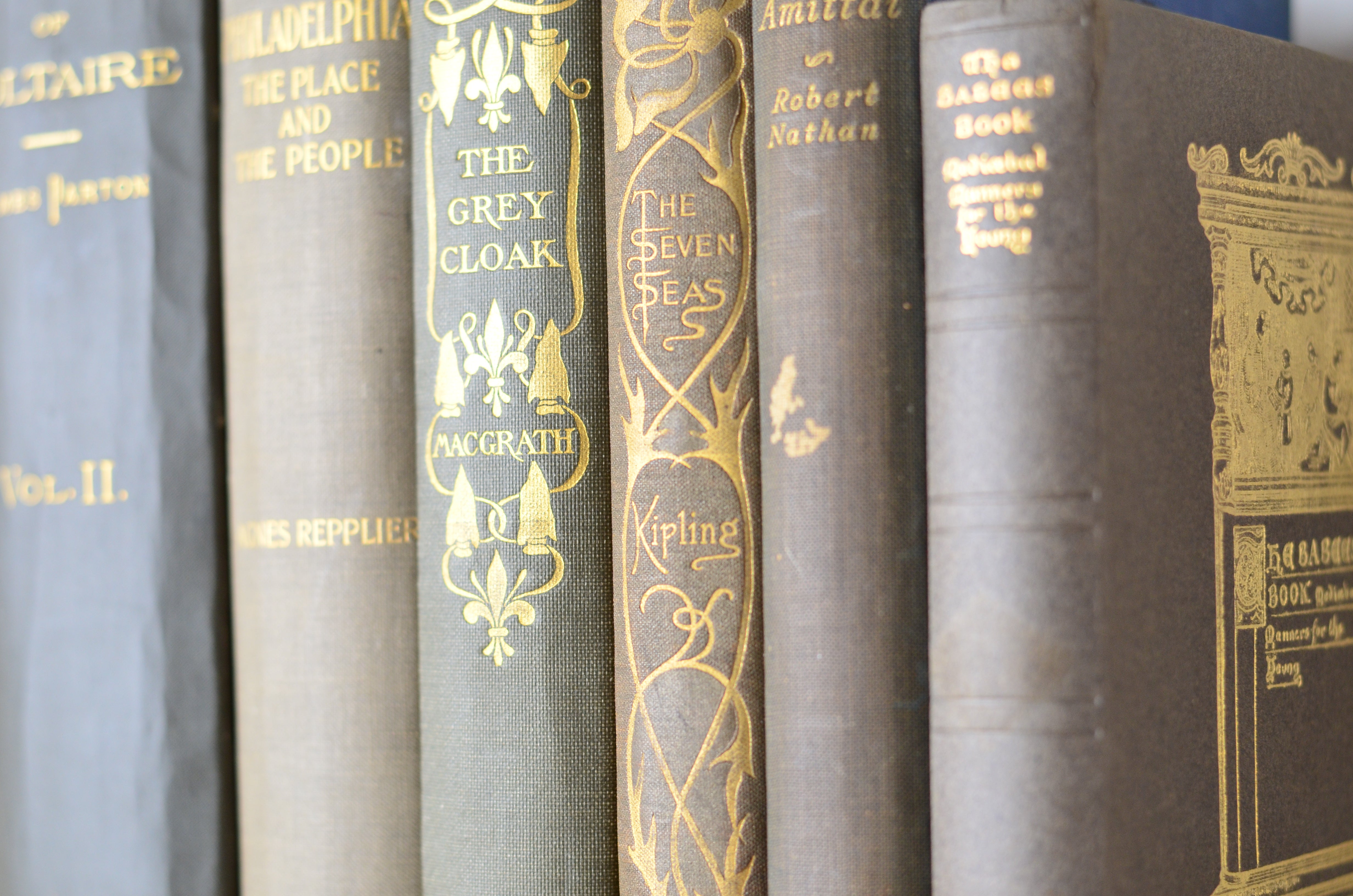 Gray Antique Cloth Book Set – 6 Books, Rudyard Kipling
