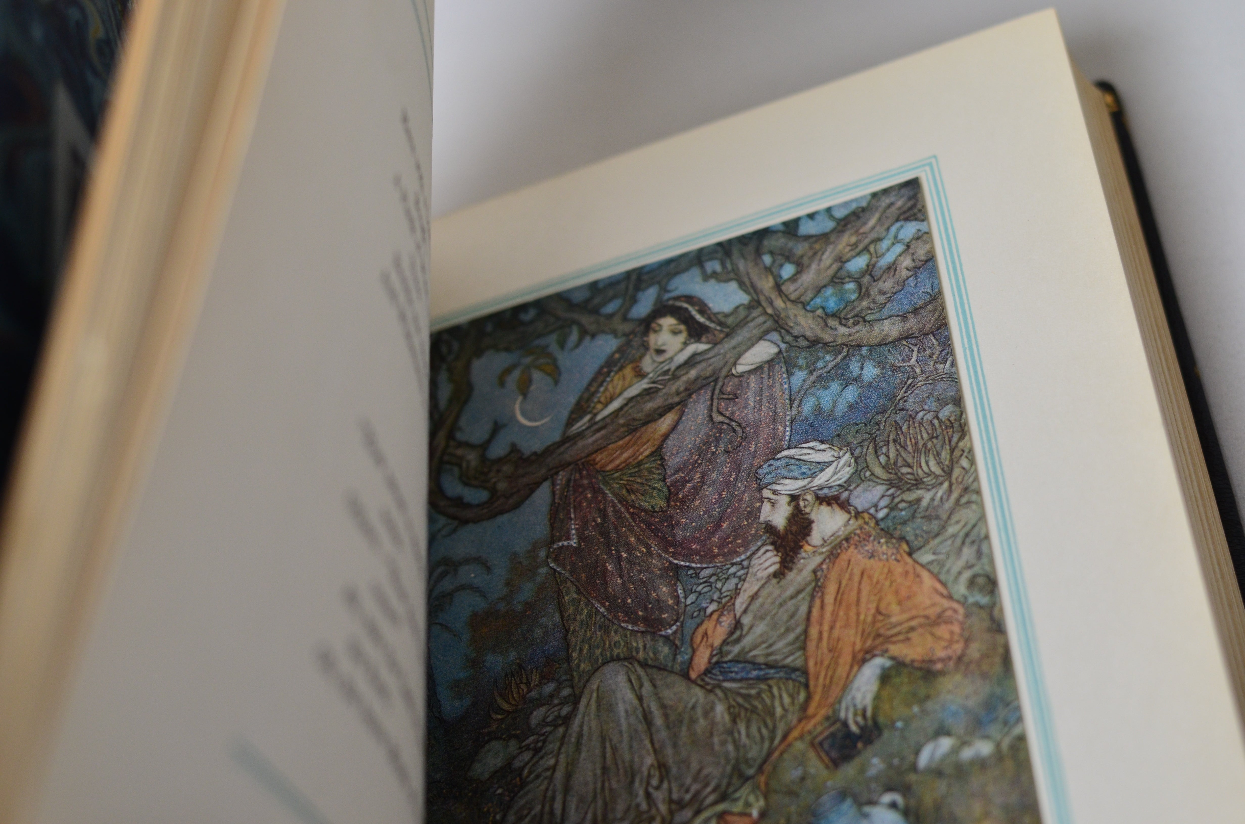 Antique Leather Bound Rubaiyat of Omar Khayyam Illustrated by Edmund Dulac c.1890