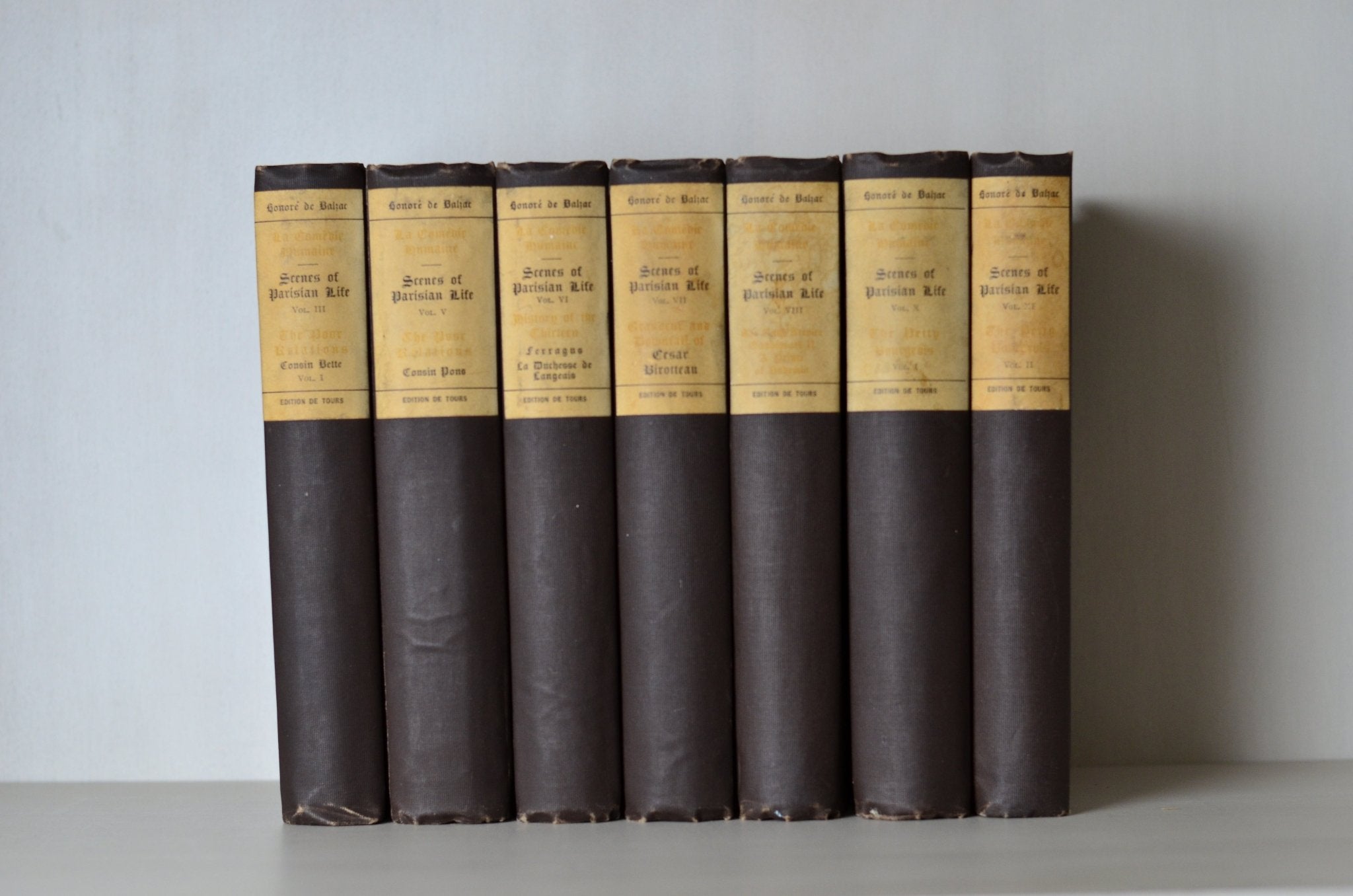 Black Antique Cloth Book Set – 7 Books, Honore de Balzac