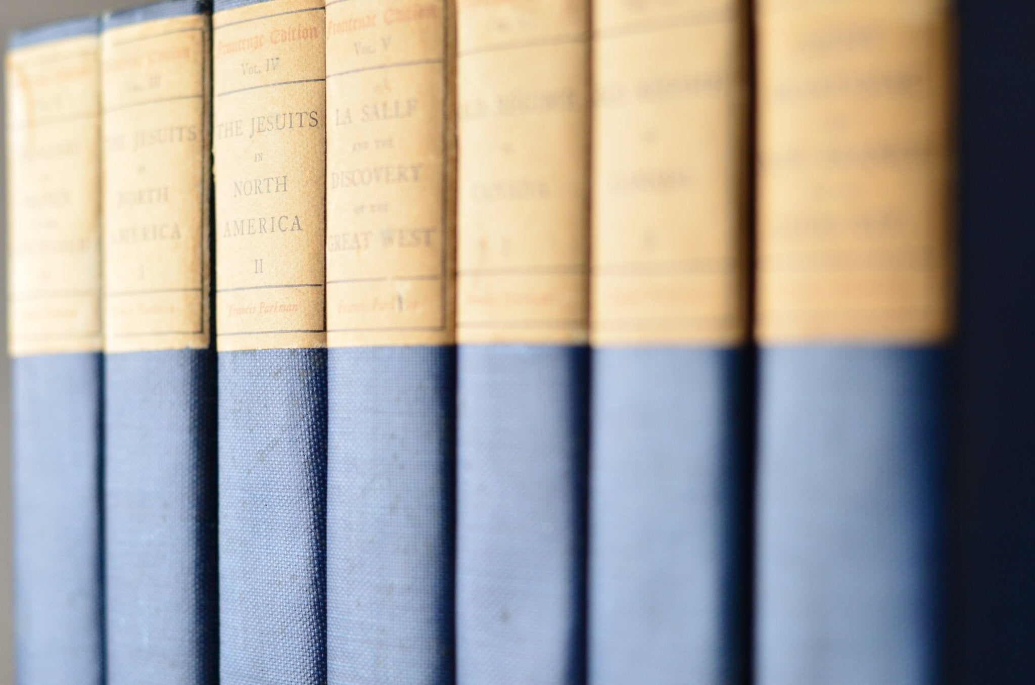 Blue Antique Cloth Book Set – 7 Books, Francis Parkman
