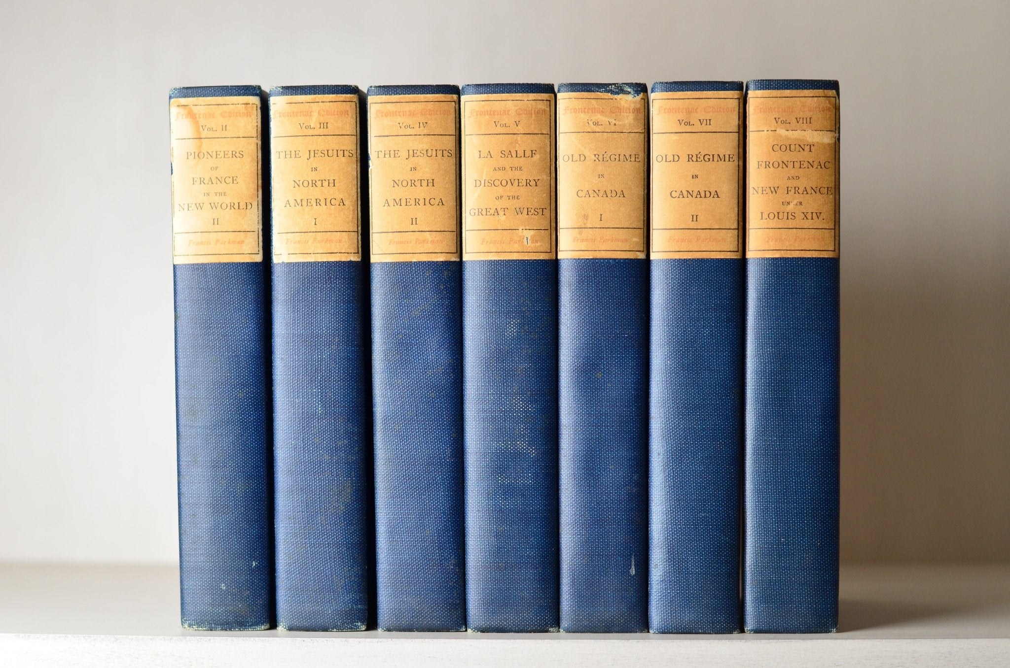 Blue Antique Cloth Book Set – 7 Books, Francis Parkman