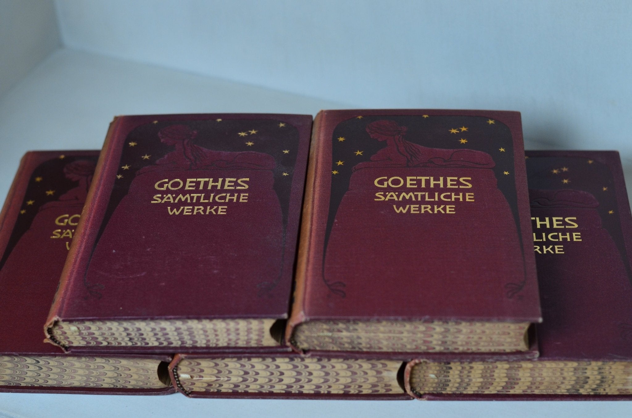 Orange Antique Cloth Book Set – 10 Books, Johann Wolfgang von Goethe