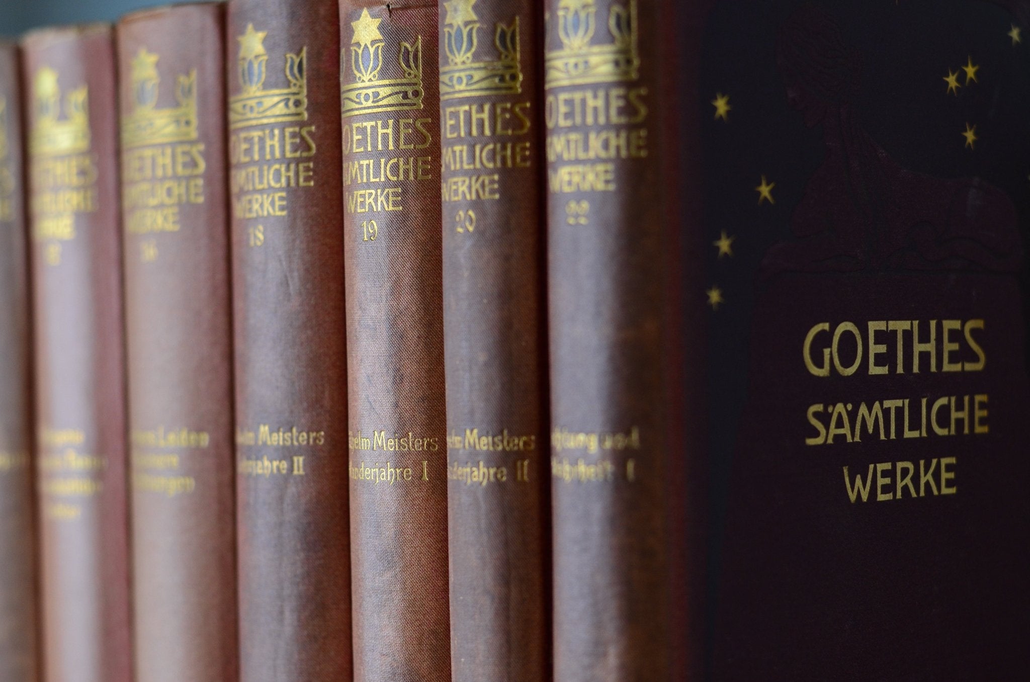 Orange Antique Cloth Book Set – 10 Books, Johann Wolfgang von Goethe