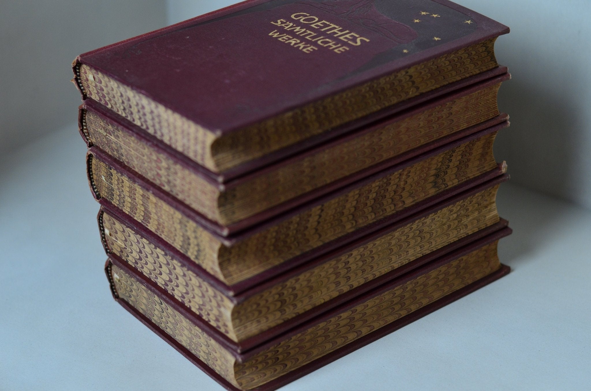 Orange Antique Cloth Book Set – 10 Books, Johann Wolfgang von Goethe