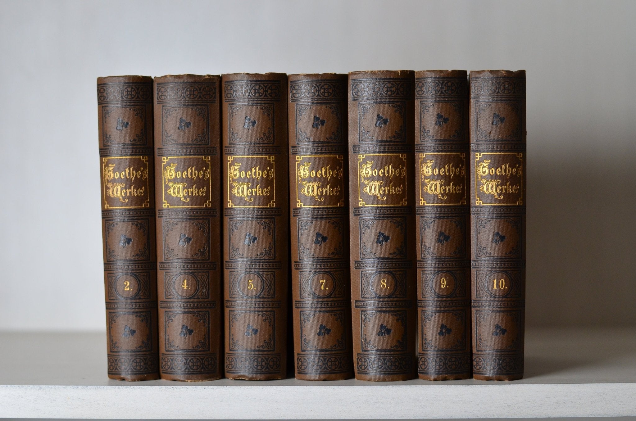 Antique Cloth Bound Book Decor - Dark Brown, Goethe - Brookfield Books