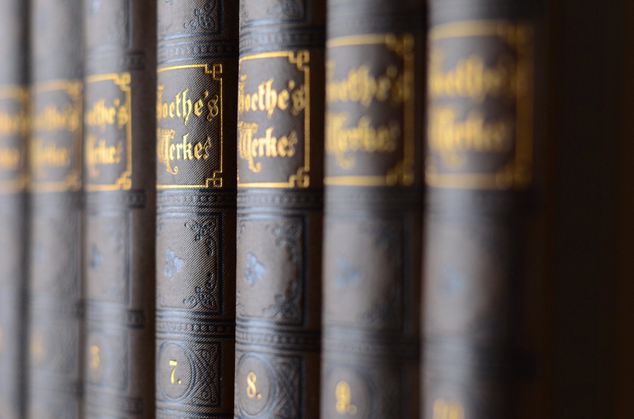 Dark Brown Antique Cloth Book Set – 7 Books, Johann Wolfgang von Goethe
