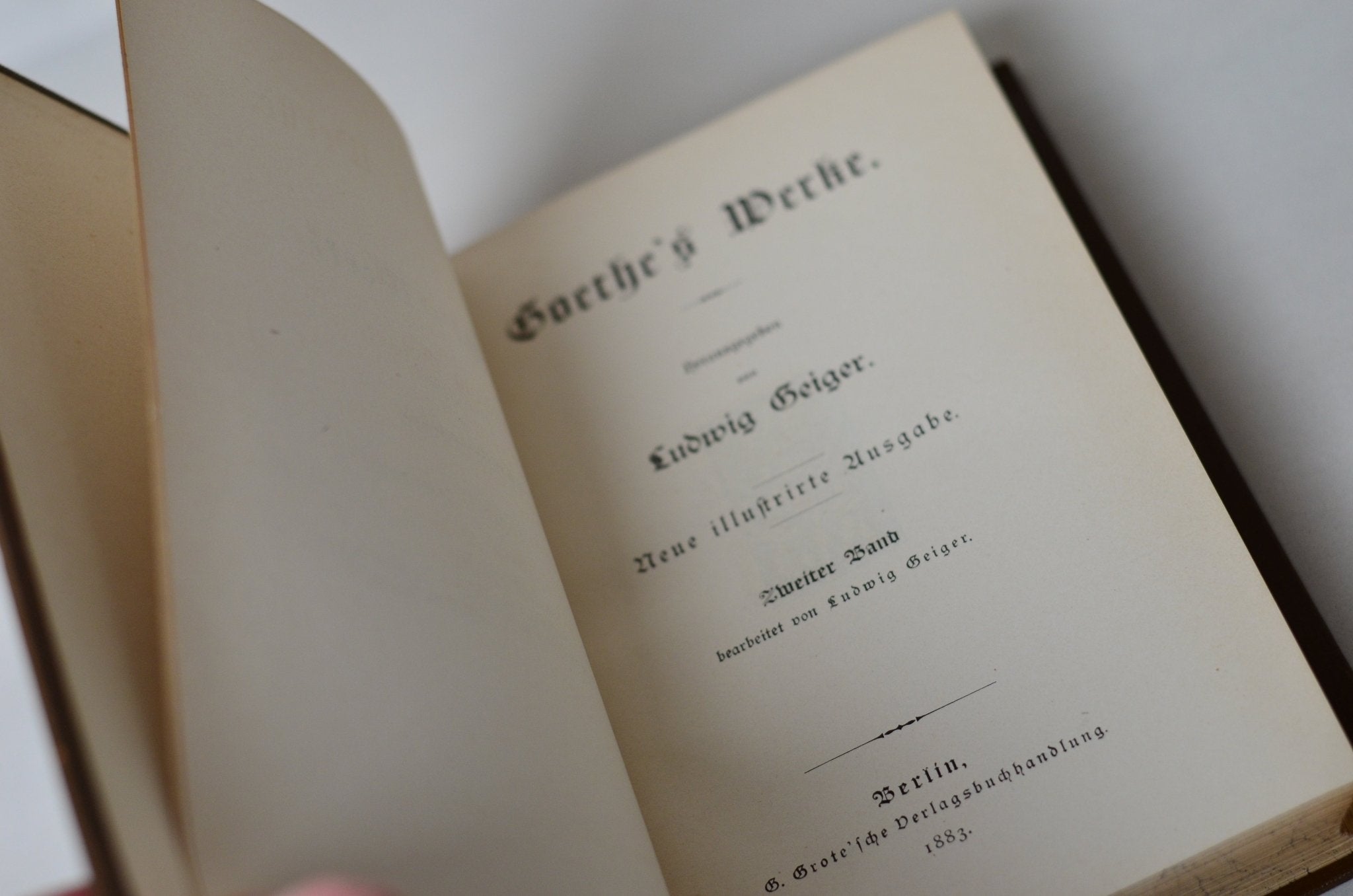 Antique Cloth Bound Book Decor - Dark Brown, Goethe - Brookfield Books