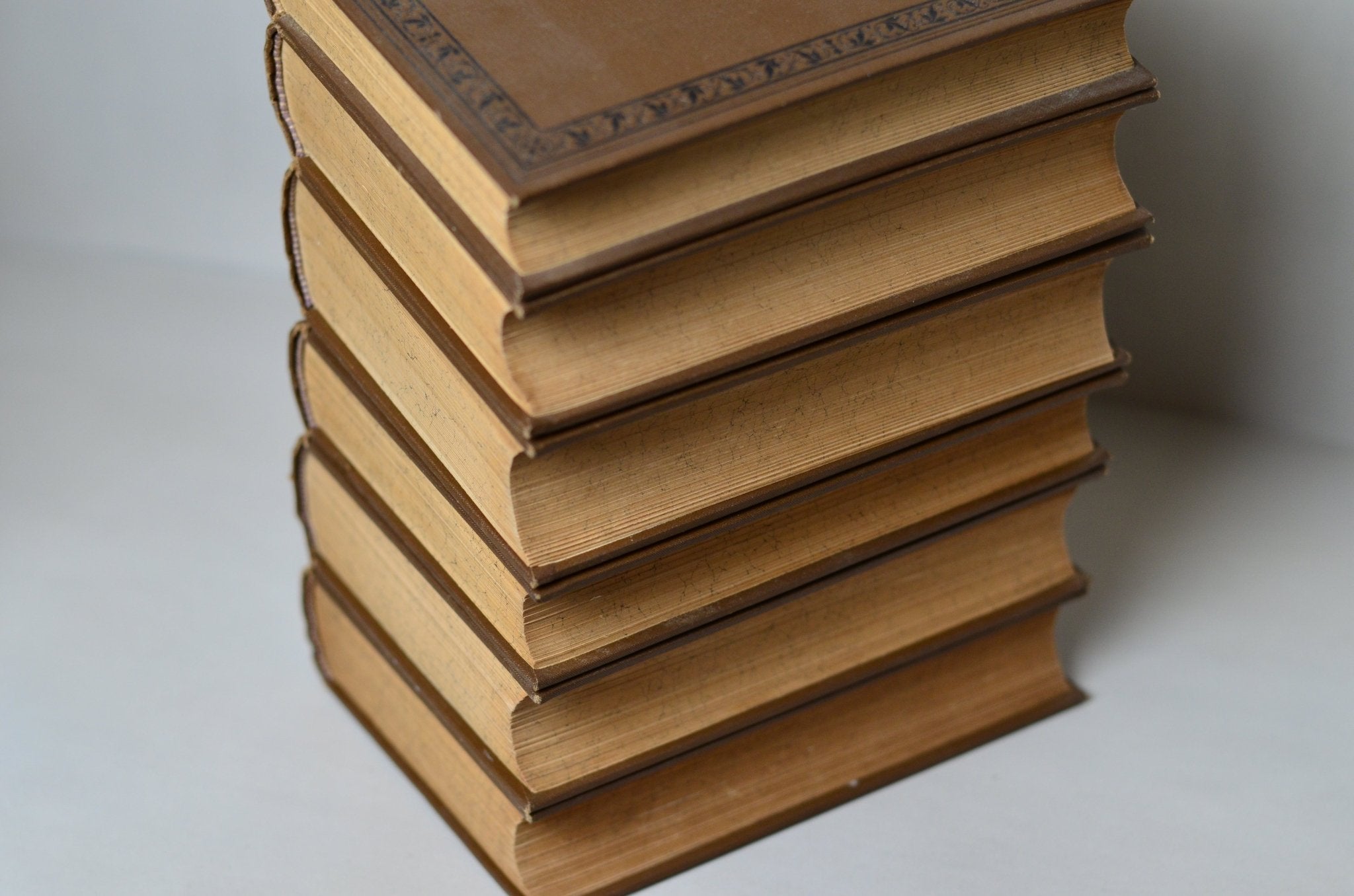 Dark Brown Antique Cloth Book Set – 6 Books, Lessing