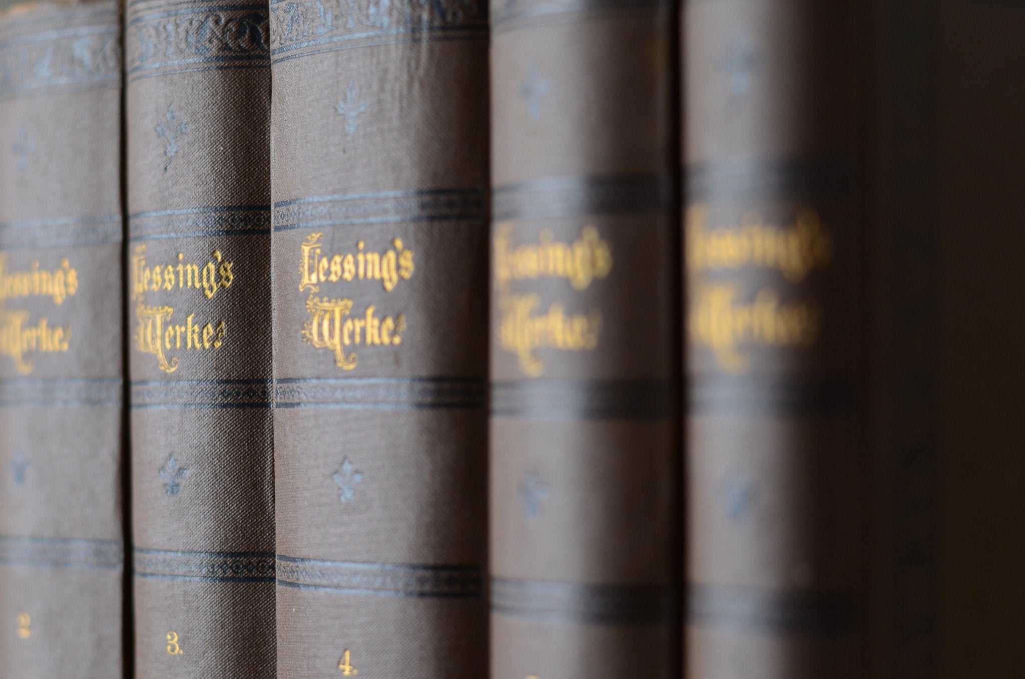 Antique Cloth Bound Book Decor - Dark Brown, Lessing - Brookfield Books