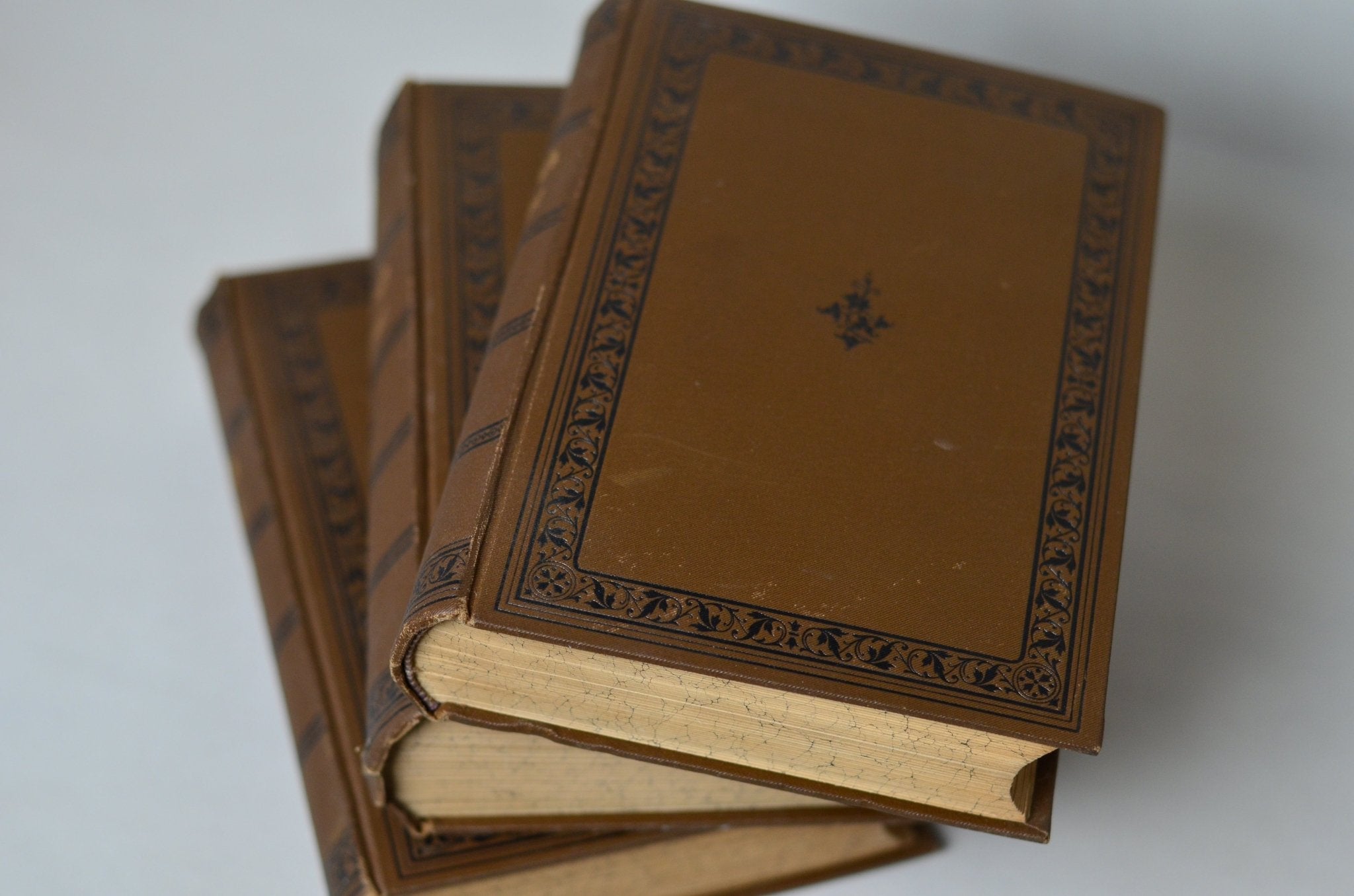 Antique Cloth Bound Book Decor - Dark Brown, Lessing - Brookfield Books