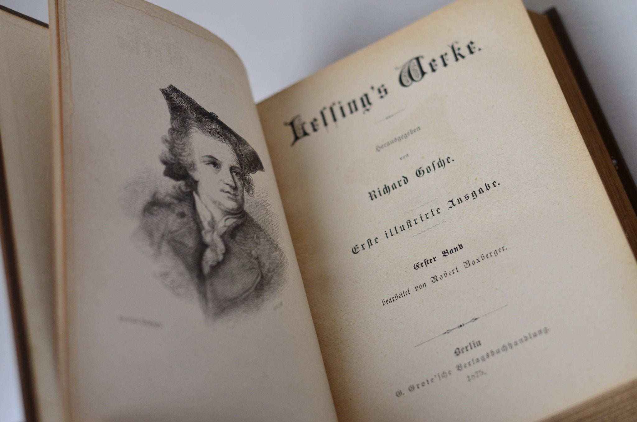 Antique Cloth Bound Book Decor - Dark Brown, Lessing - Brookfield Books
