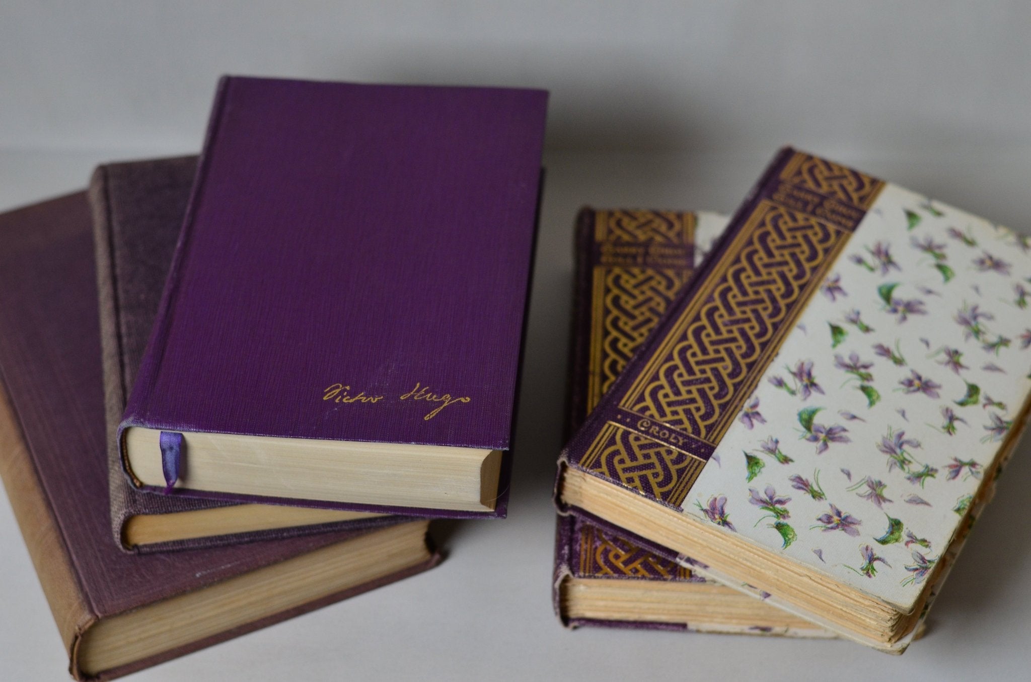 Purple Antique Cloth Book Set – 5 Books, Victor Hugo