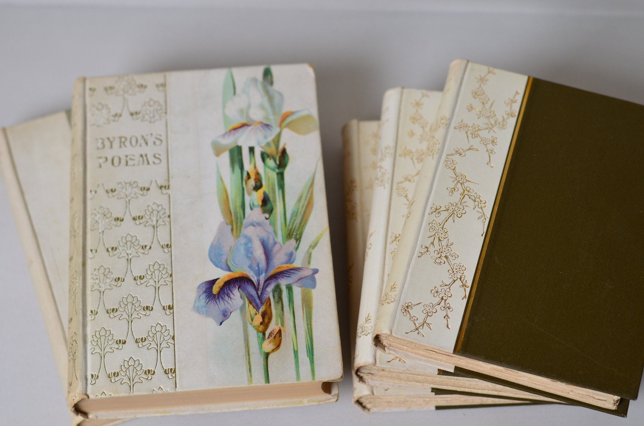 White Antique Cloth Book Set – 5 Books, Lord Byron