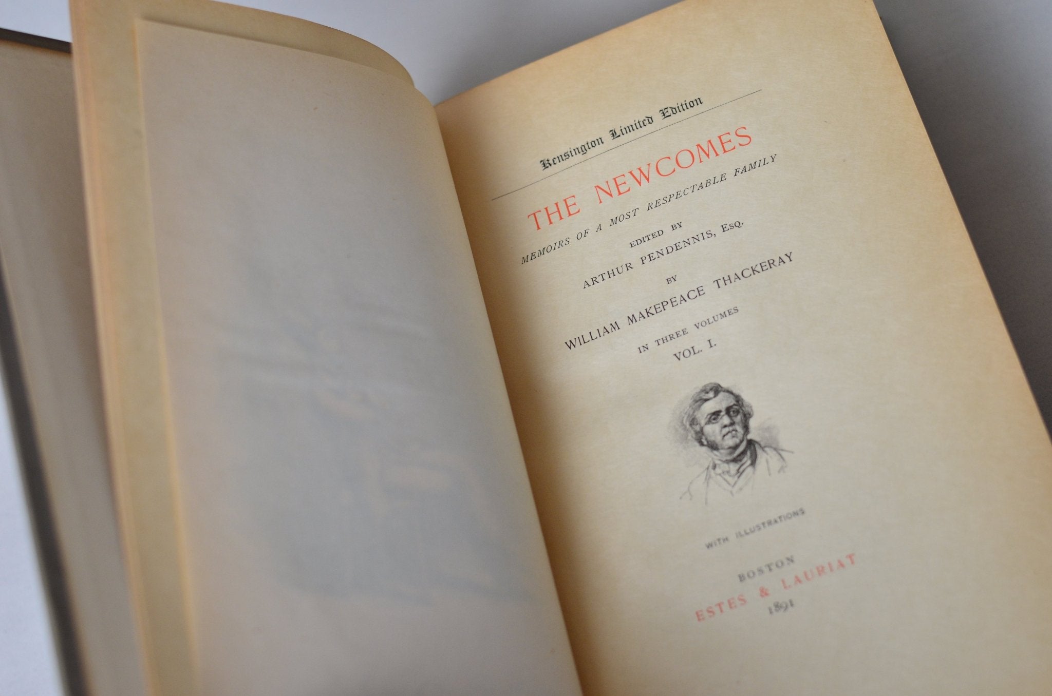 Light Brown Antique Cloth Book Set – 7 Books, William Thackeray