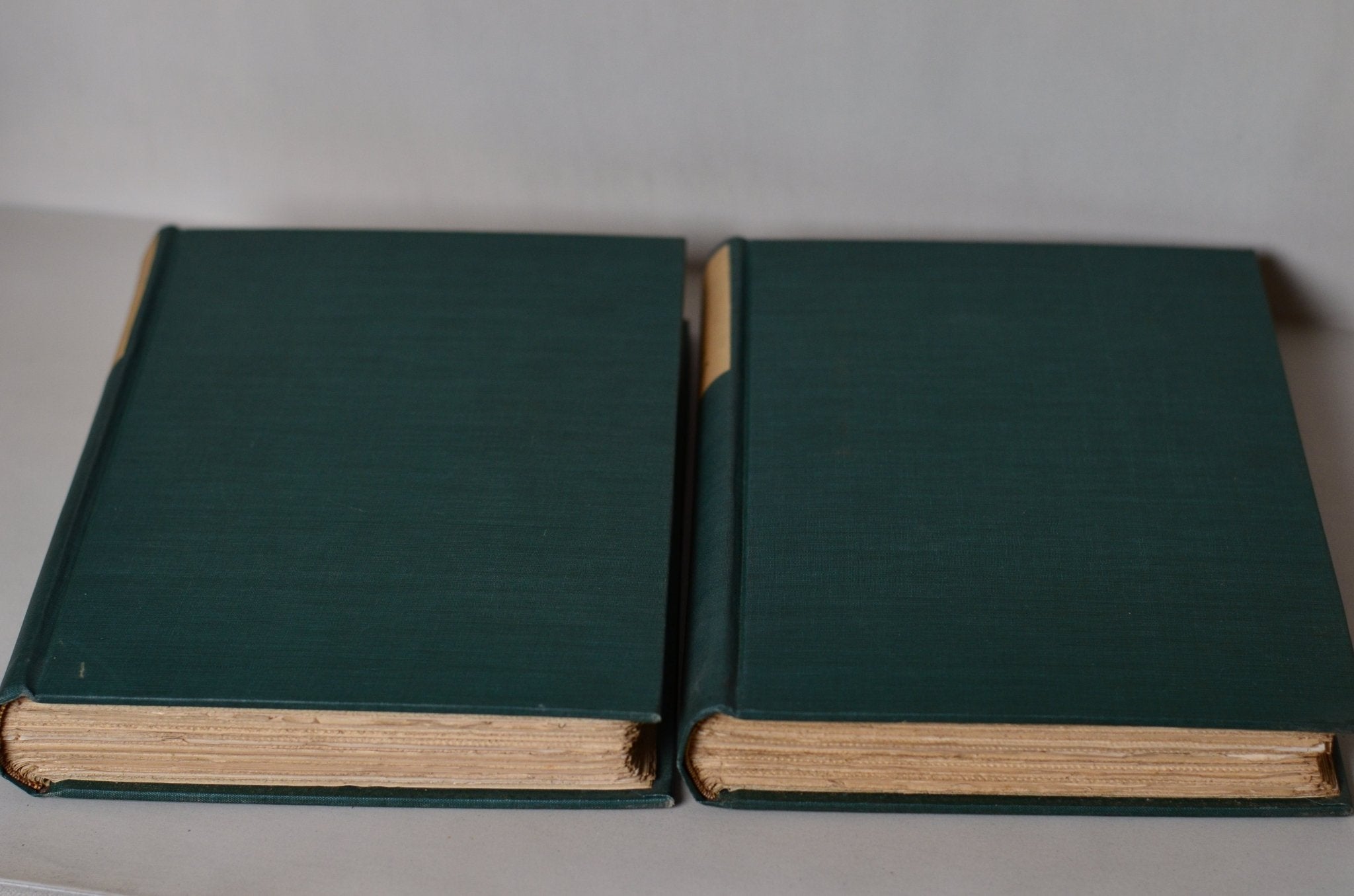 Green Antique Cloth Book Set – 2 Oversized Books, World's Best Literature