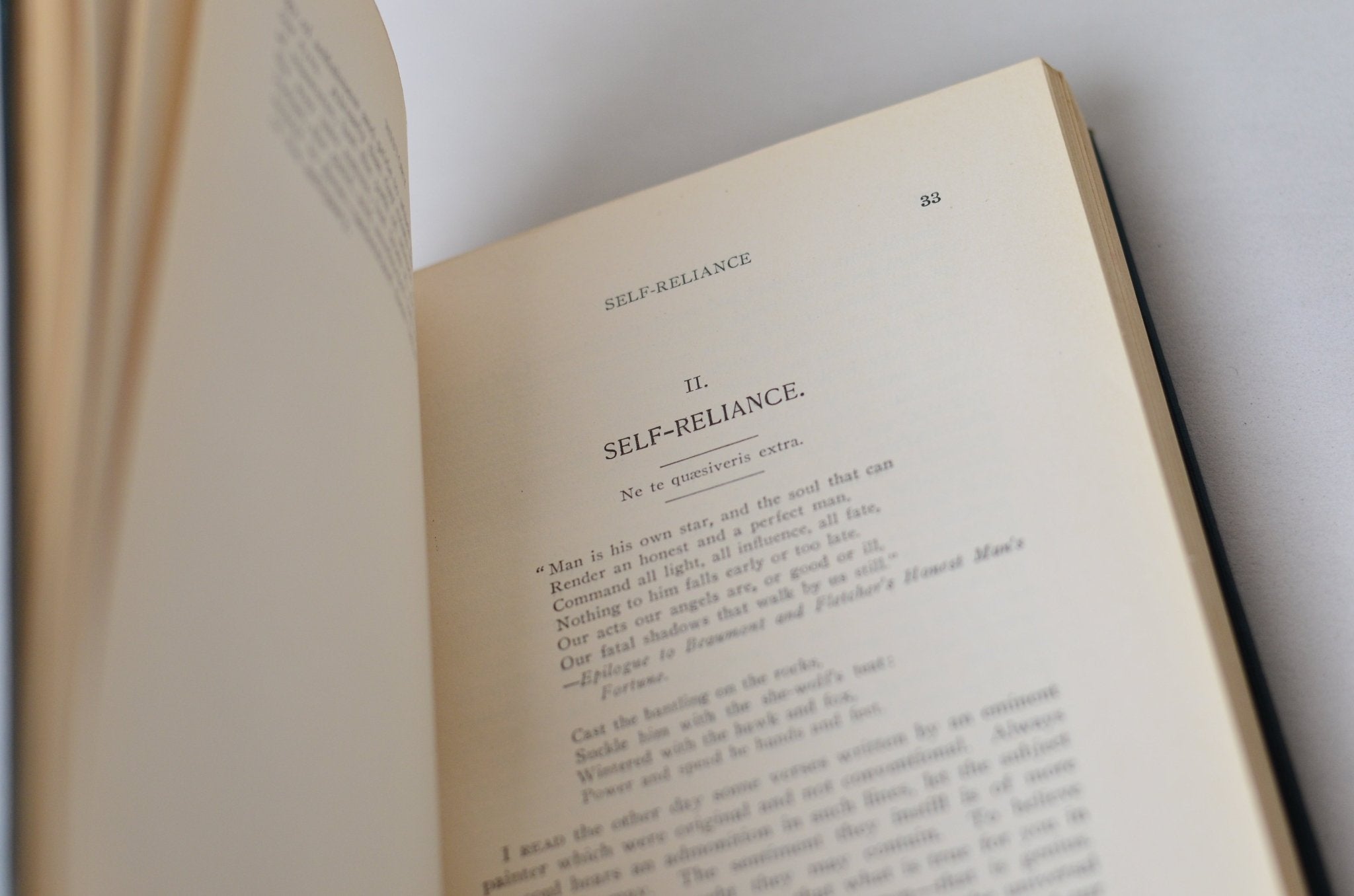 Antique Cloth Bound Essays by Ralph Waldo Emerson c. 1900 - Self Reliance, Nature - Brookfield Books