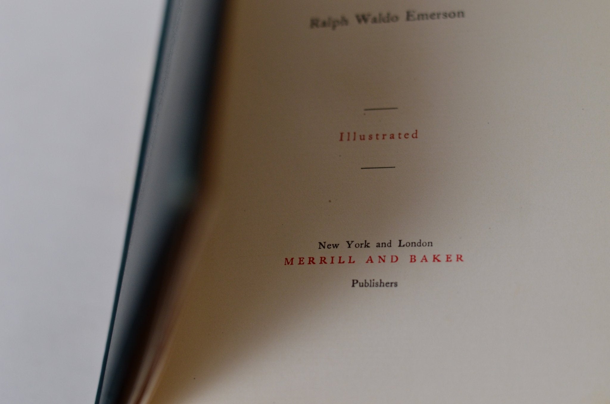 Antique Cloth Bound Essays by Ralph Waldo Emerson c. 1900 - Self Reliance, Nature - Brookfield Books