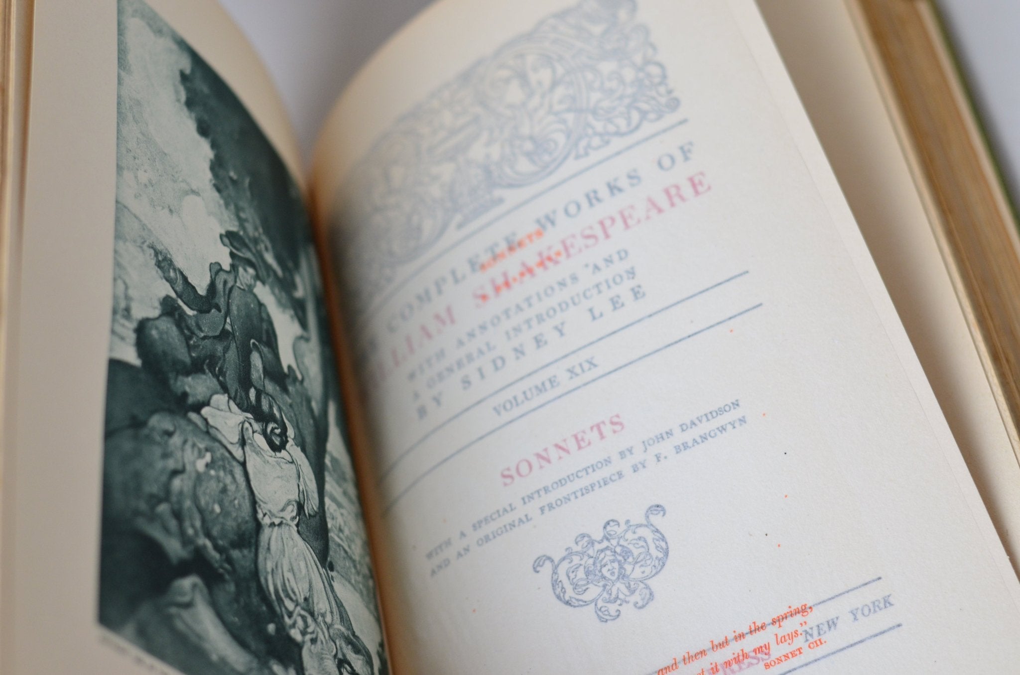 Antique Cloth Bound Poems and Sonnets of William Shakespeare 1908 - Brookfield Books