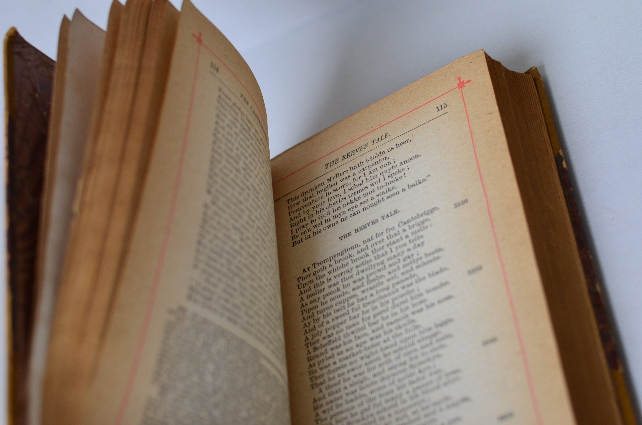 Antique Cloth Bound Poetical Works of Geoffrey Chaucer c. 1897 - Canterbury Tales - Brookfield Books