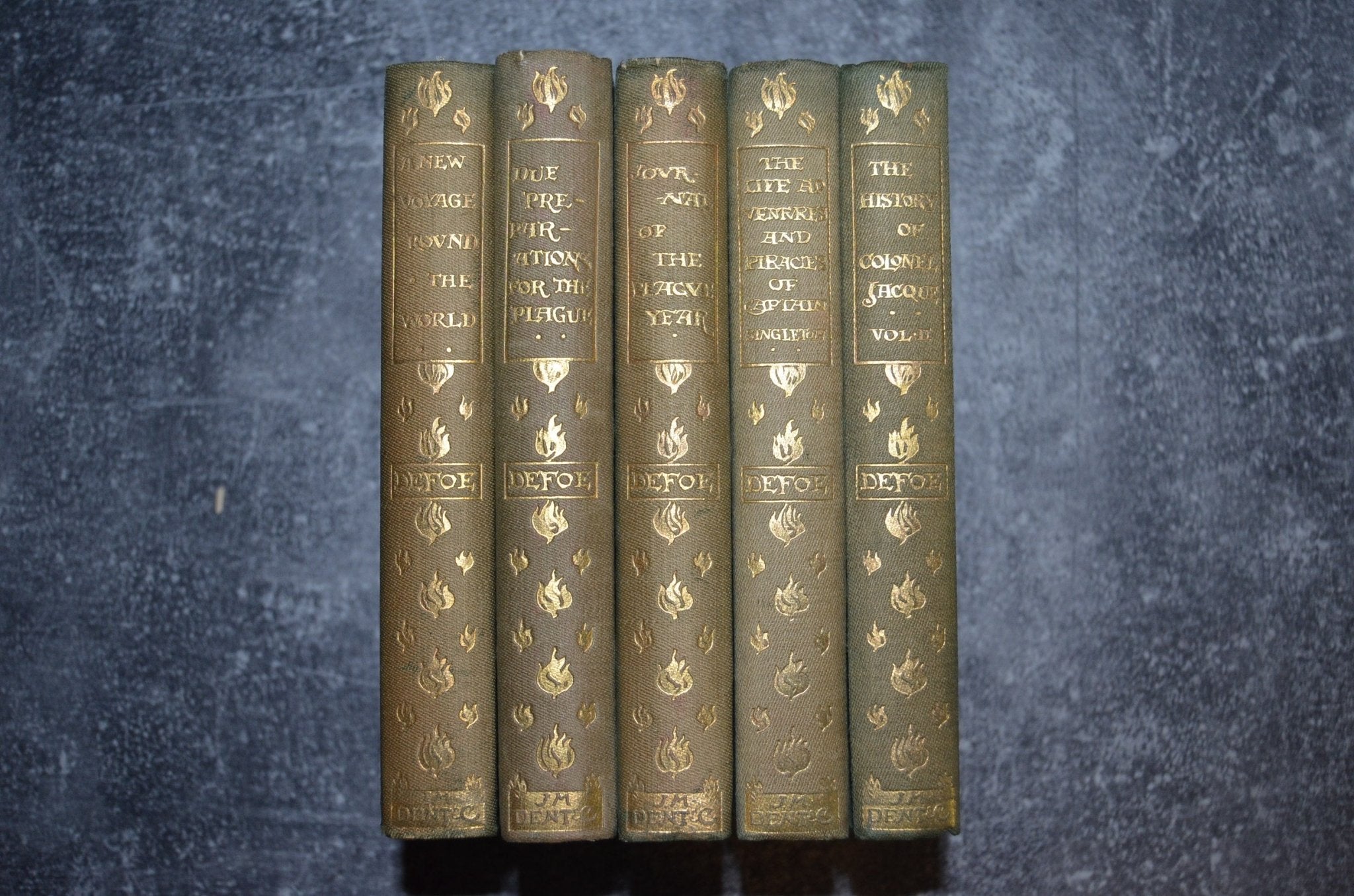 Antique Cloth Bound Set – Works of Daniel Defoe – J. M. Dent 1895 - Brookfield Books