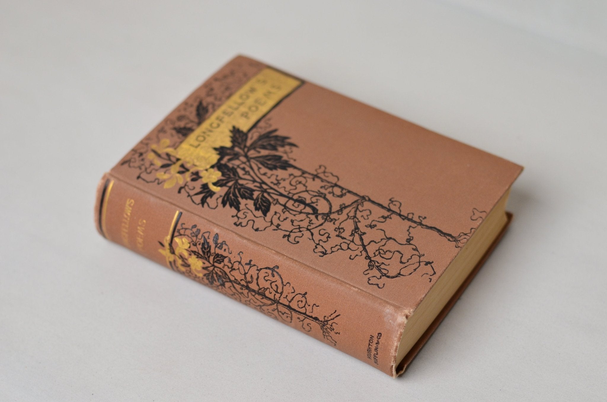 Antique Decorative Binding Poems of Henry Wadsworth Longfellow 1883 - Brookfield Books