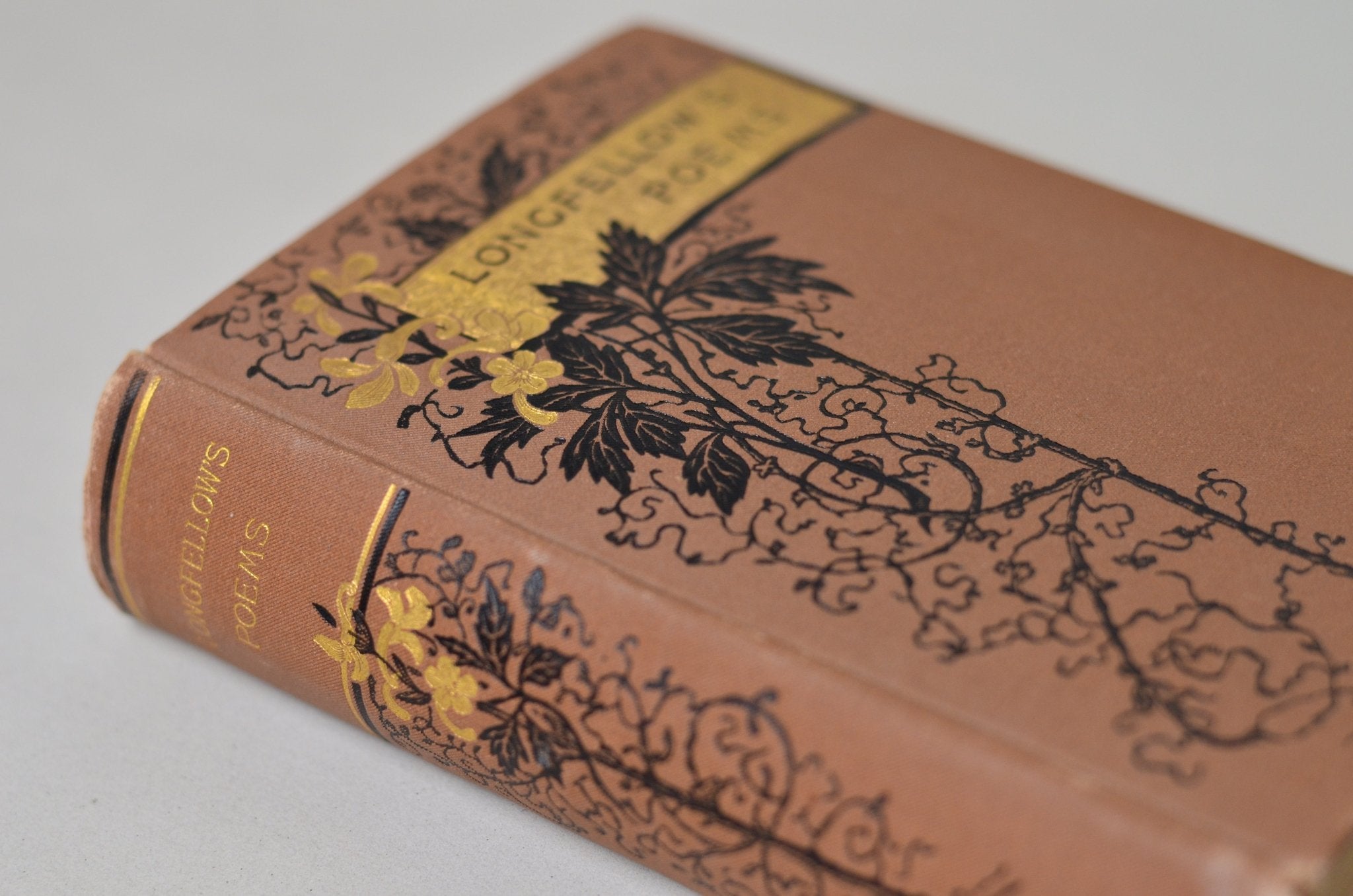 Antique Decorative Binding Poems of Henry Wadsworth Longfellow 1883 - Brookfield Books