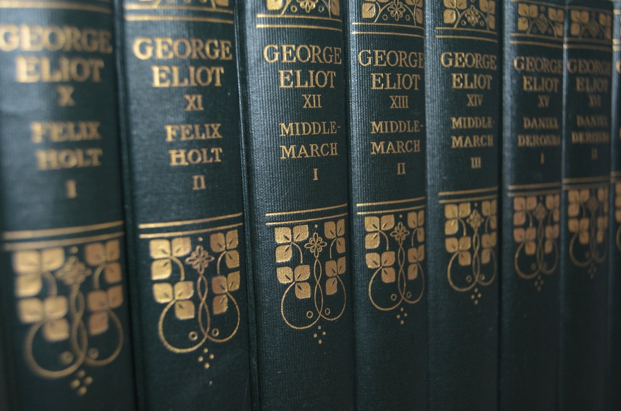 Antique Decorative Cloth Bound Complete Writings of George Eliot 1907 - Brookfield Books
