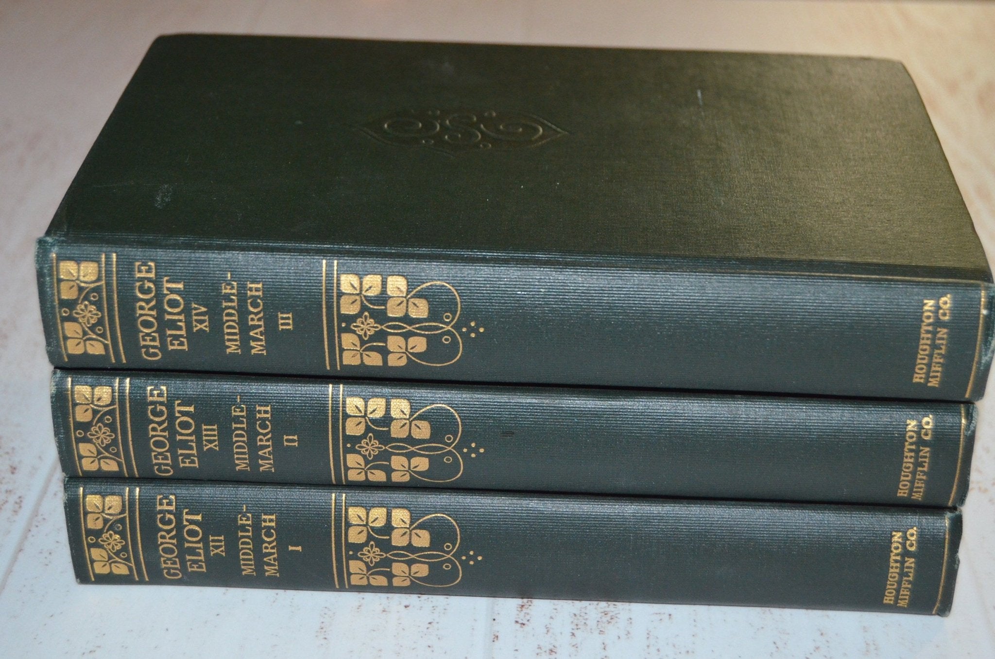 Antique Decorative Cloth Bound Complete Writings of George Eliot 1907 - Brookfield Books