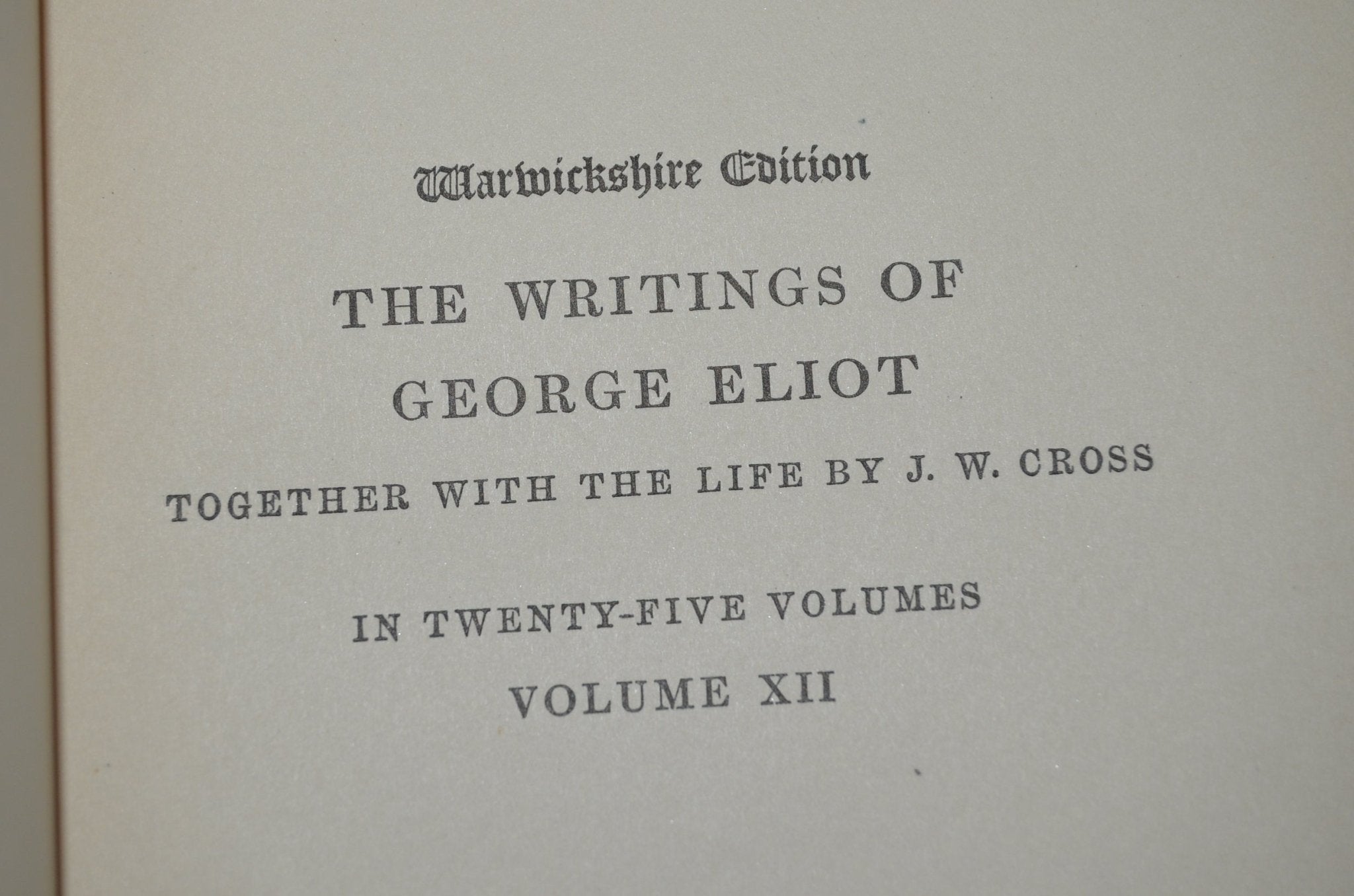 Antique Decorative Cloth Bound Complete Writings of George Eliot 1907 - Brookfield Books