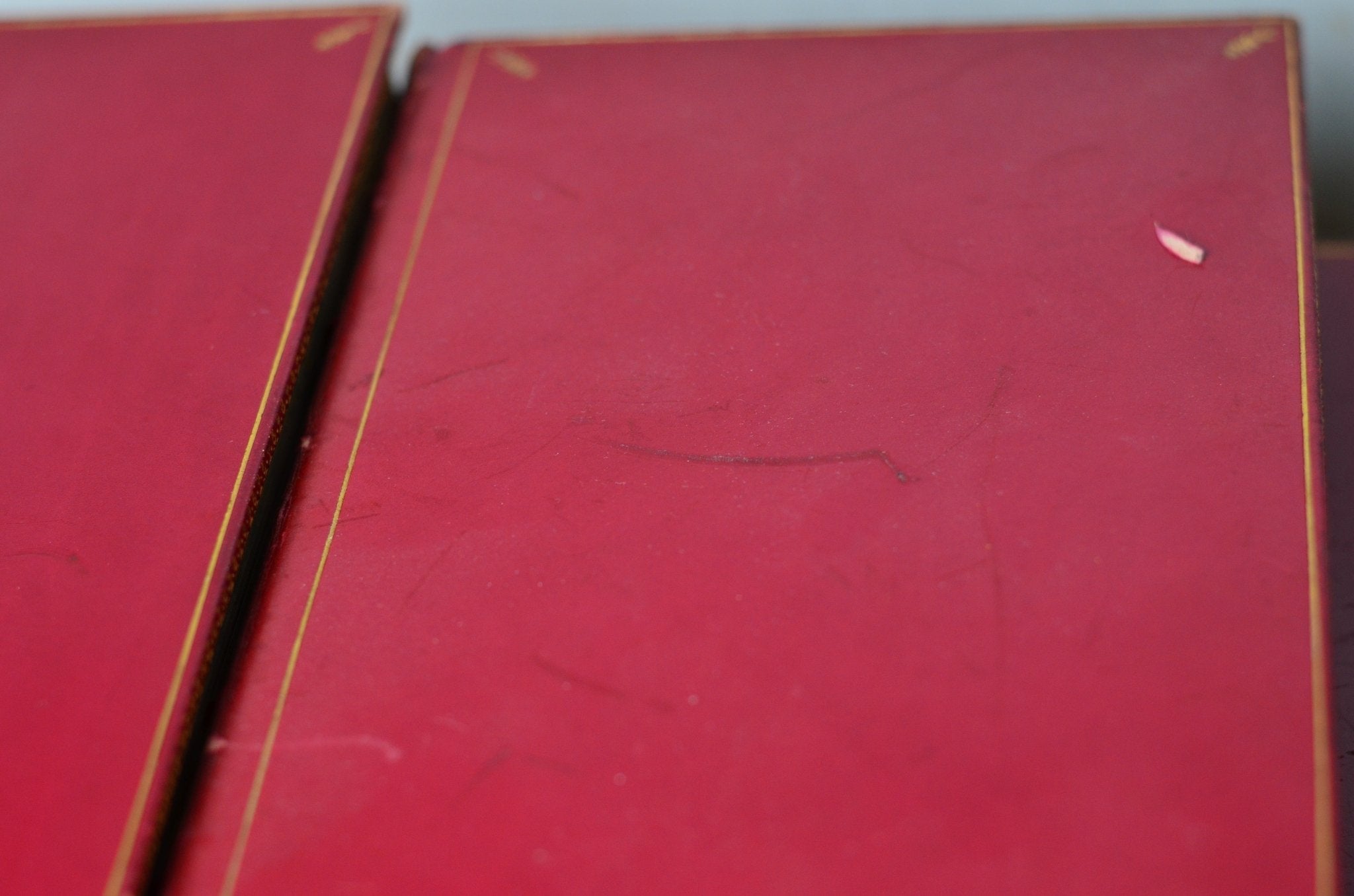 Antique Fine Leather Bound Book Decor c. 1890 - Red, William Harrison Ainsworth - Brookfield Books