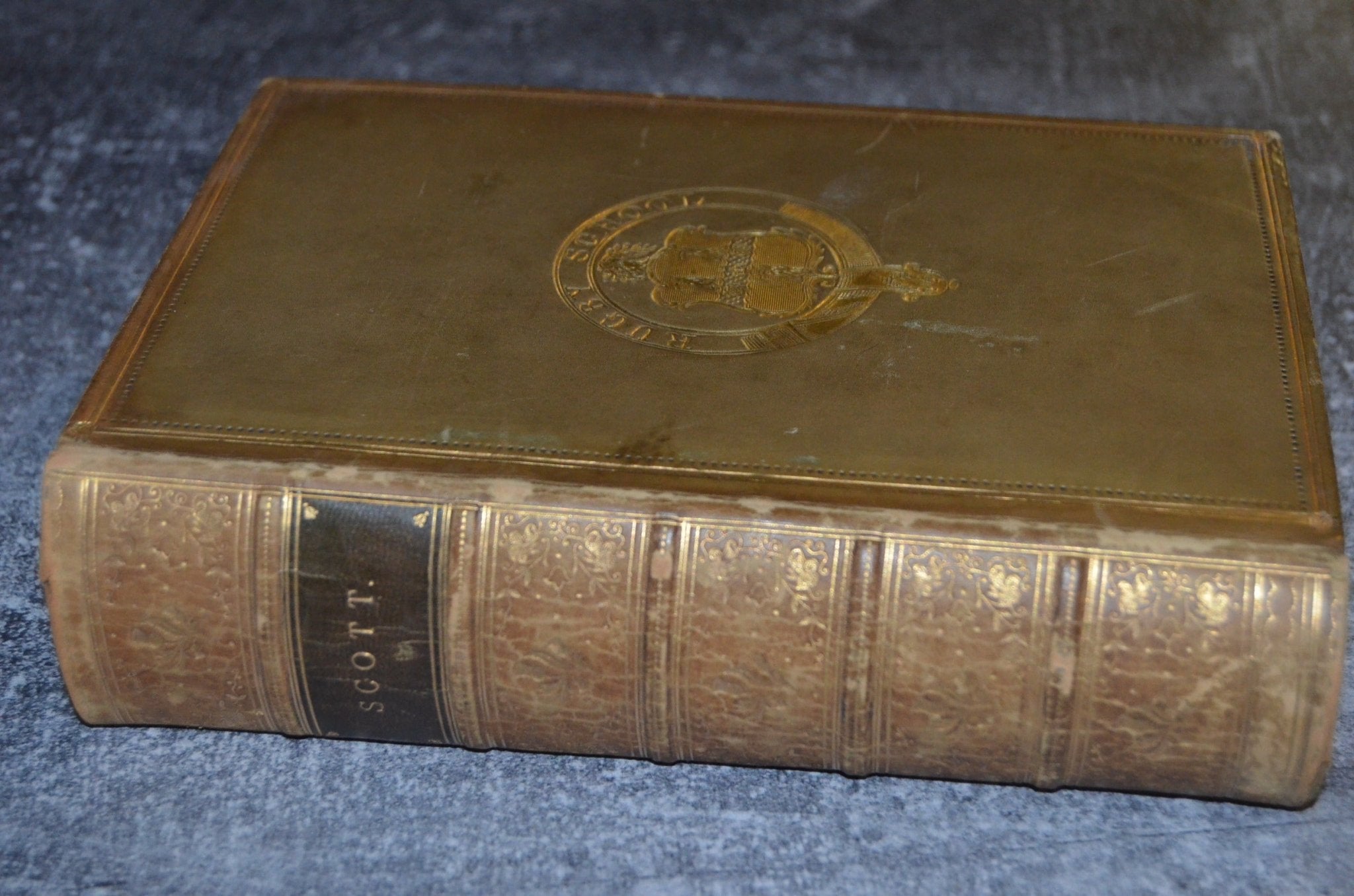 Antique Fine Leather Bound Poems of Sir Walter Scott 1898 - Brookfield Books