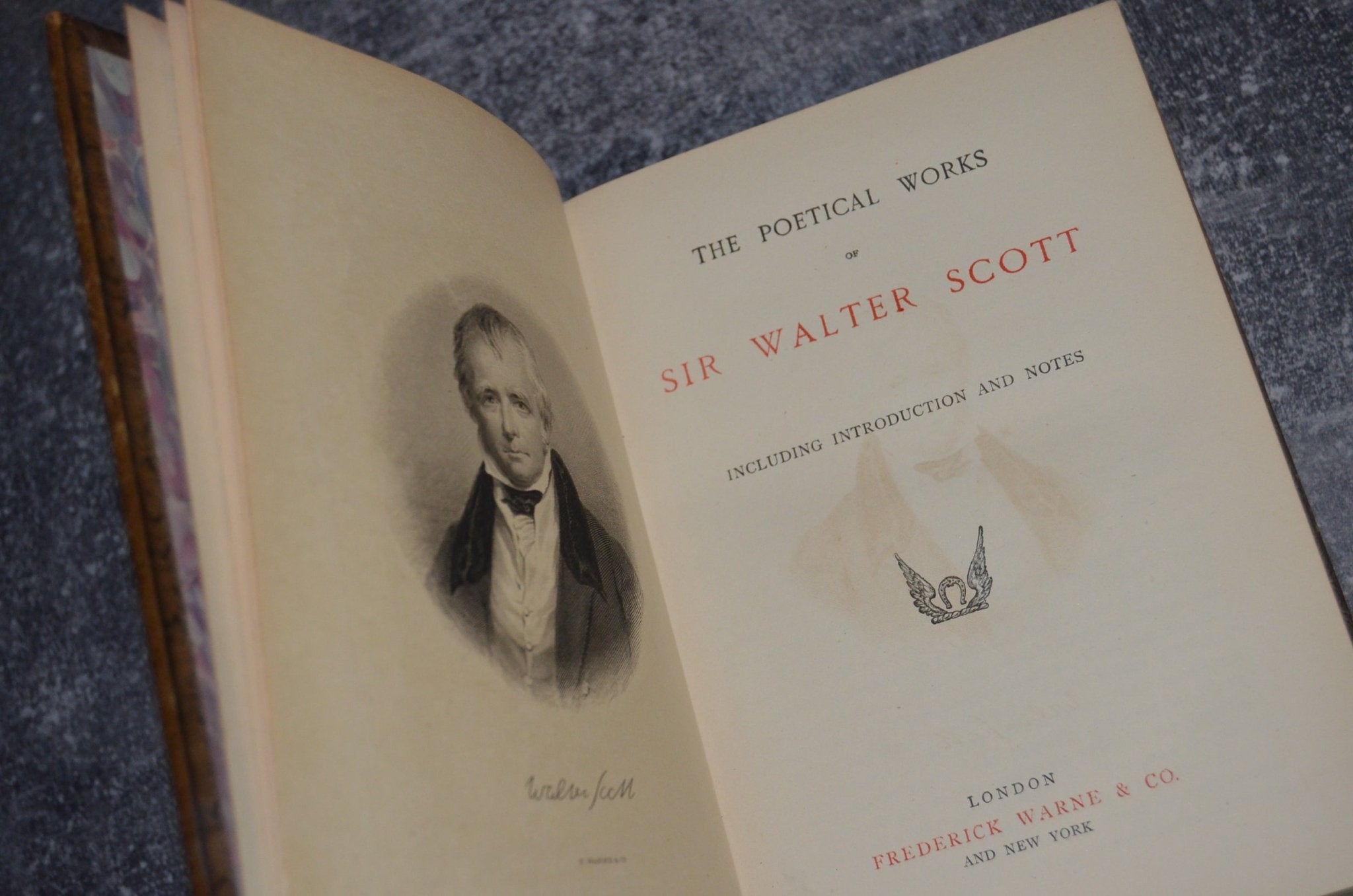 Antique Fine Leather Bound Poems of Sir Walter Scott 1898 - Brookfield Books