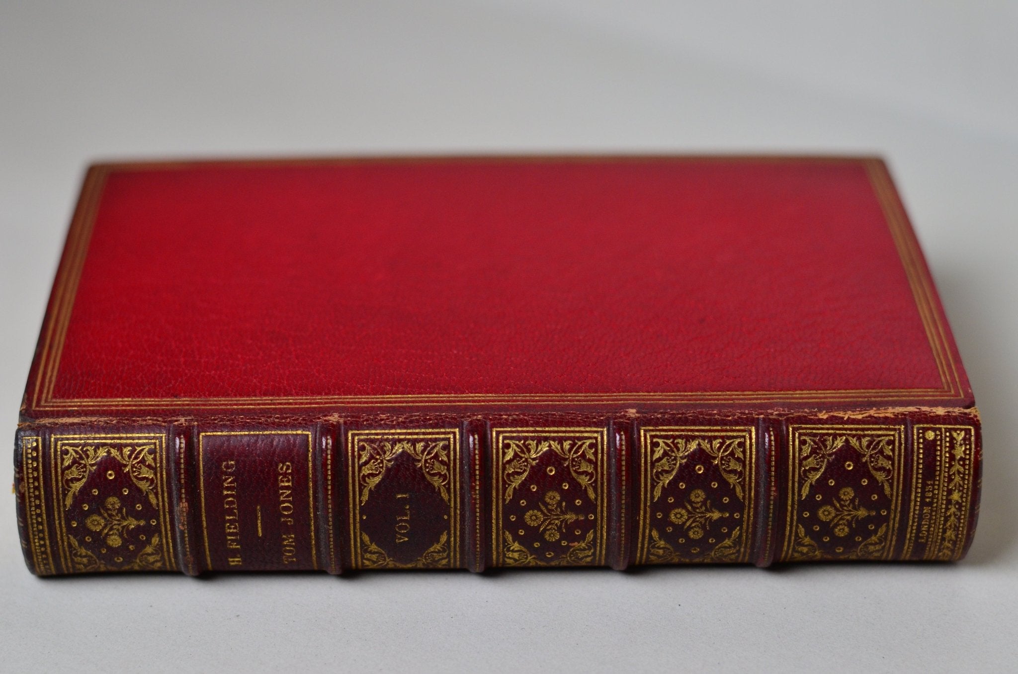 Antique Fine Leather Bound Tom Jones by Henry Fielding 1836, Volume I - Brookfield Books
