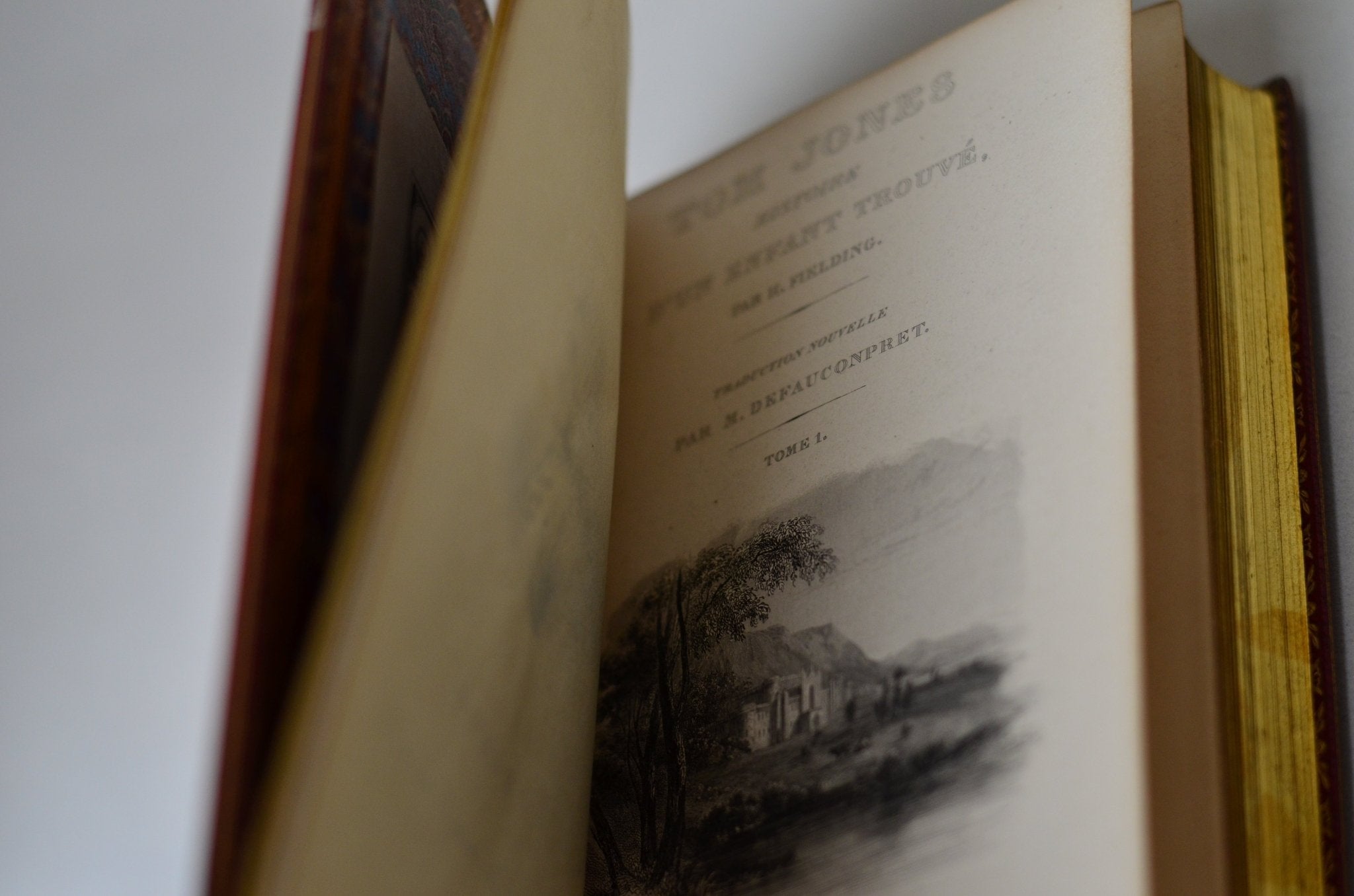 Antique Fine Leather Bound Tom Jones by Henry Fielding 1836, Volume I - Brookfield Books