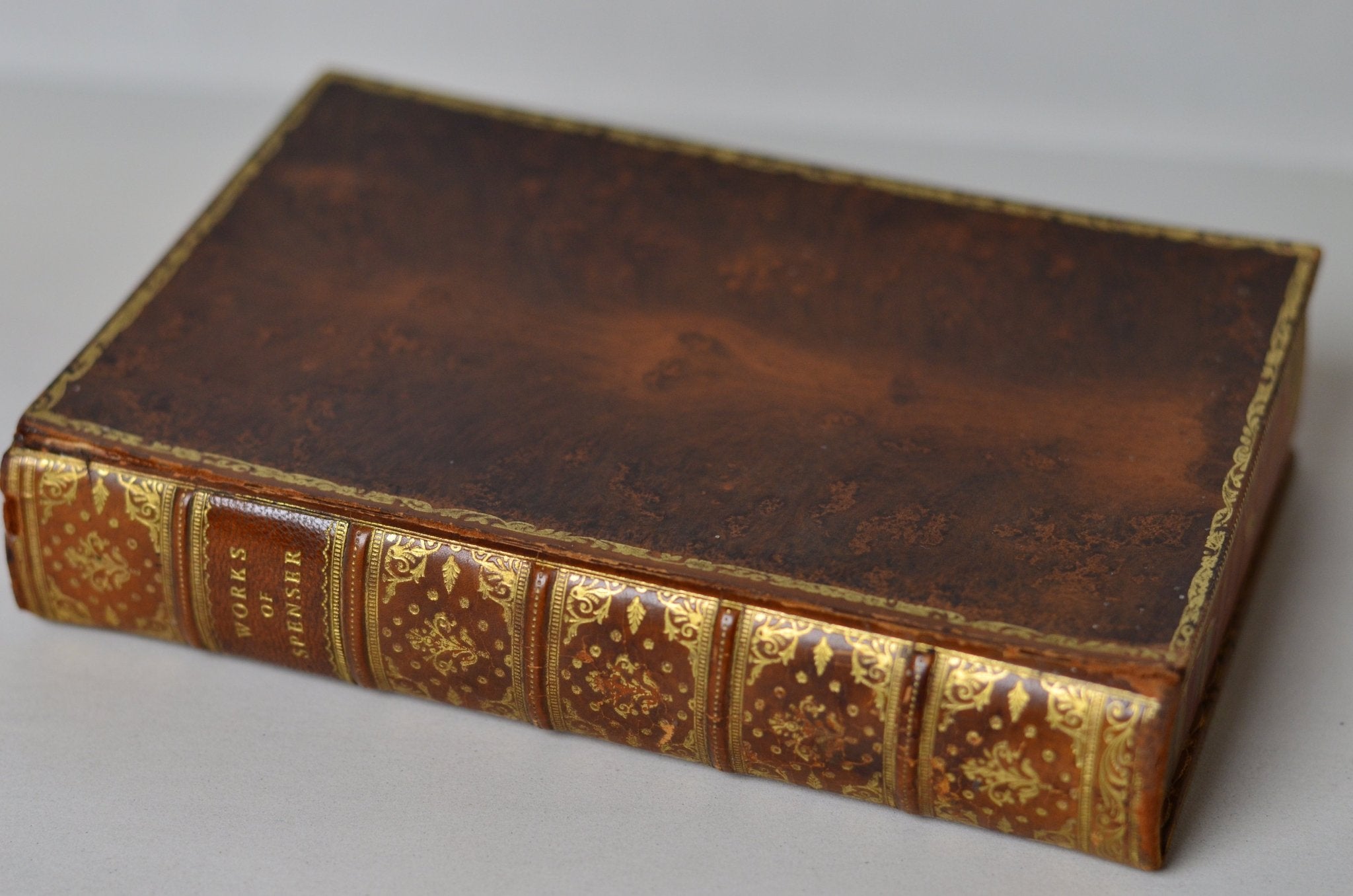 Antique Full Leather Tree Calf Binding The Works of Edmund Spenser 1909 - Brookfield Books