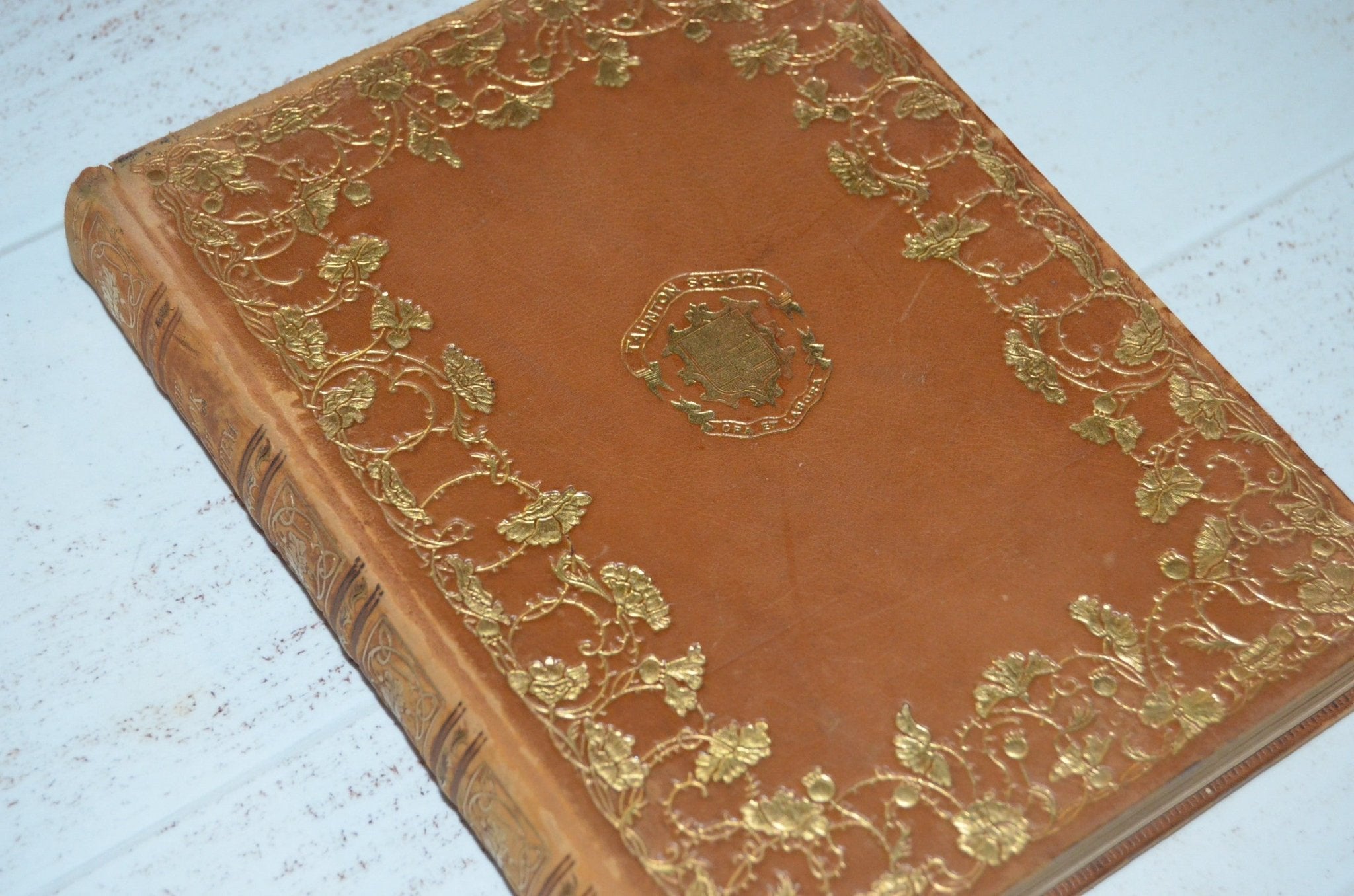 Antique Leather Bound Book Décor 1 Foot Carmel Brown – Charles Lamb - Brookfield Books