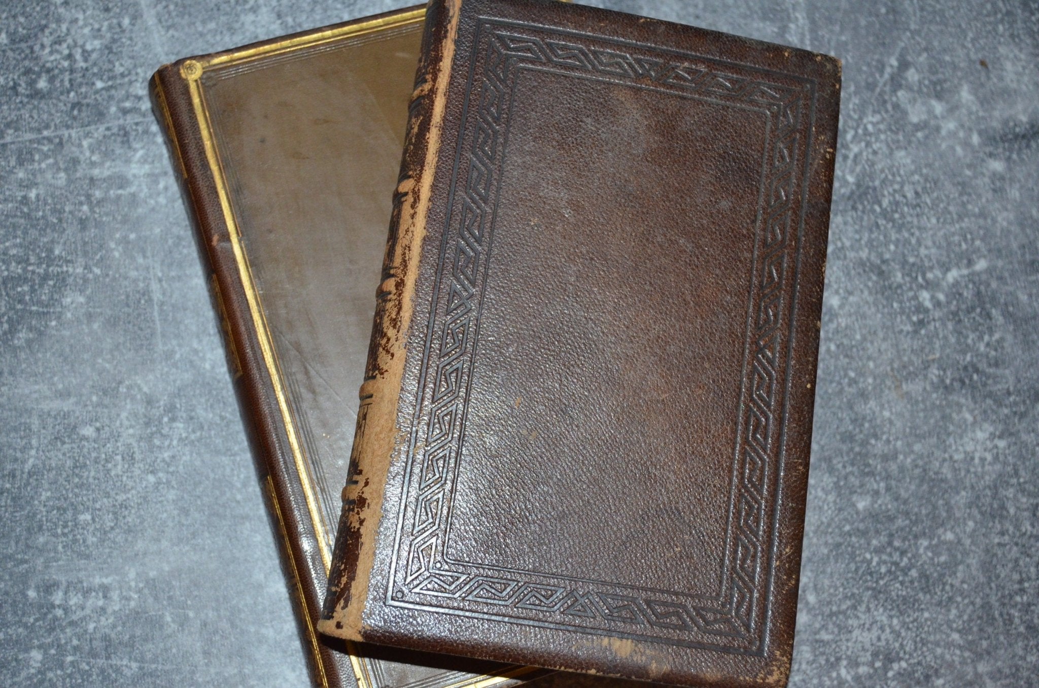 Antique Leather Bound Book Décor 10” Dark Brown – Alfred Tennyson, Julia Pardoe - Brookfield Books