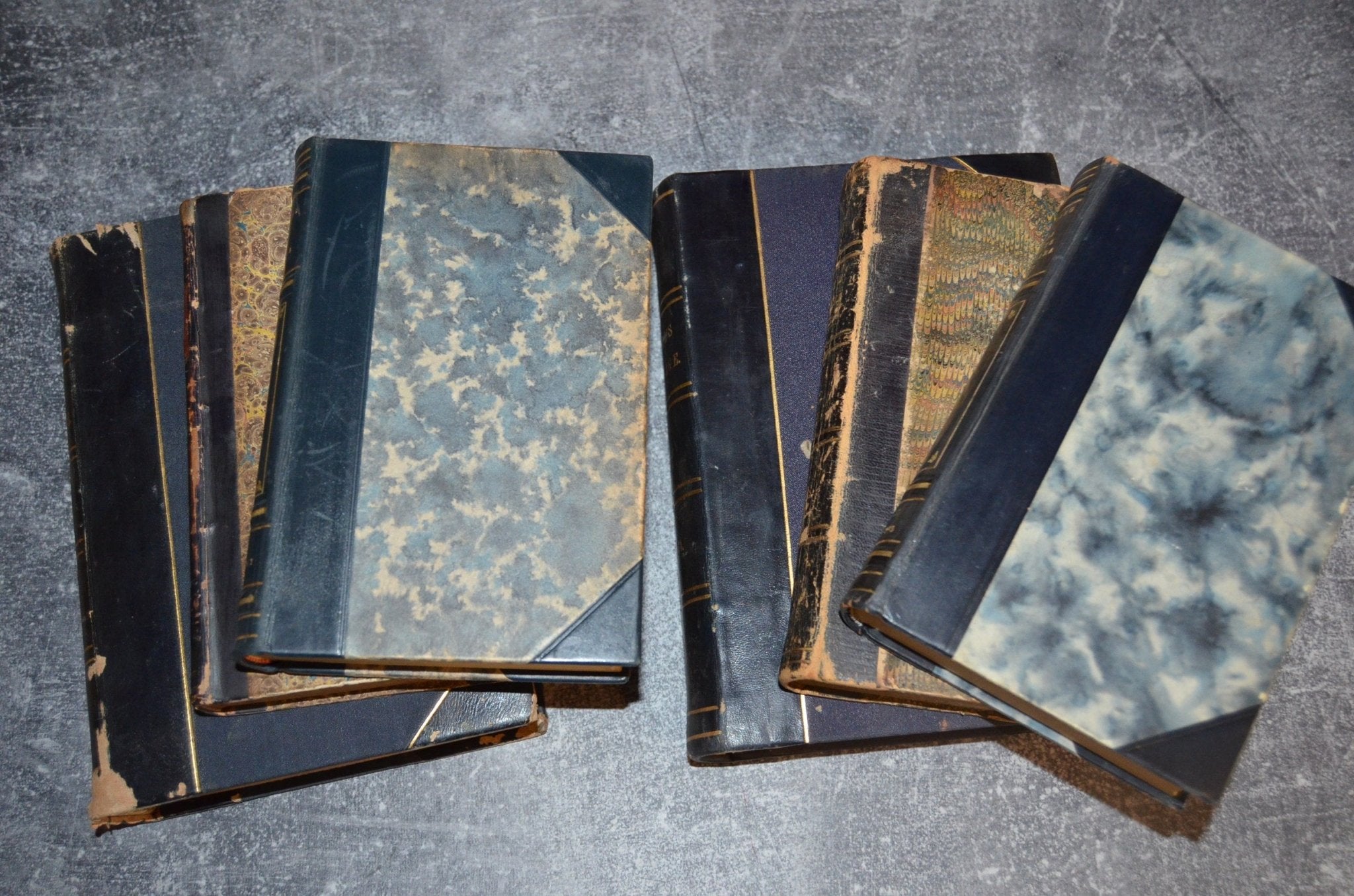 Blue Antique Leather Book Set – 7 Books, Moby Dick by Herman Melville