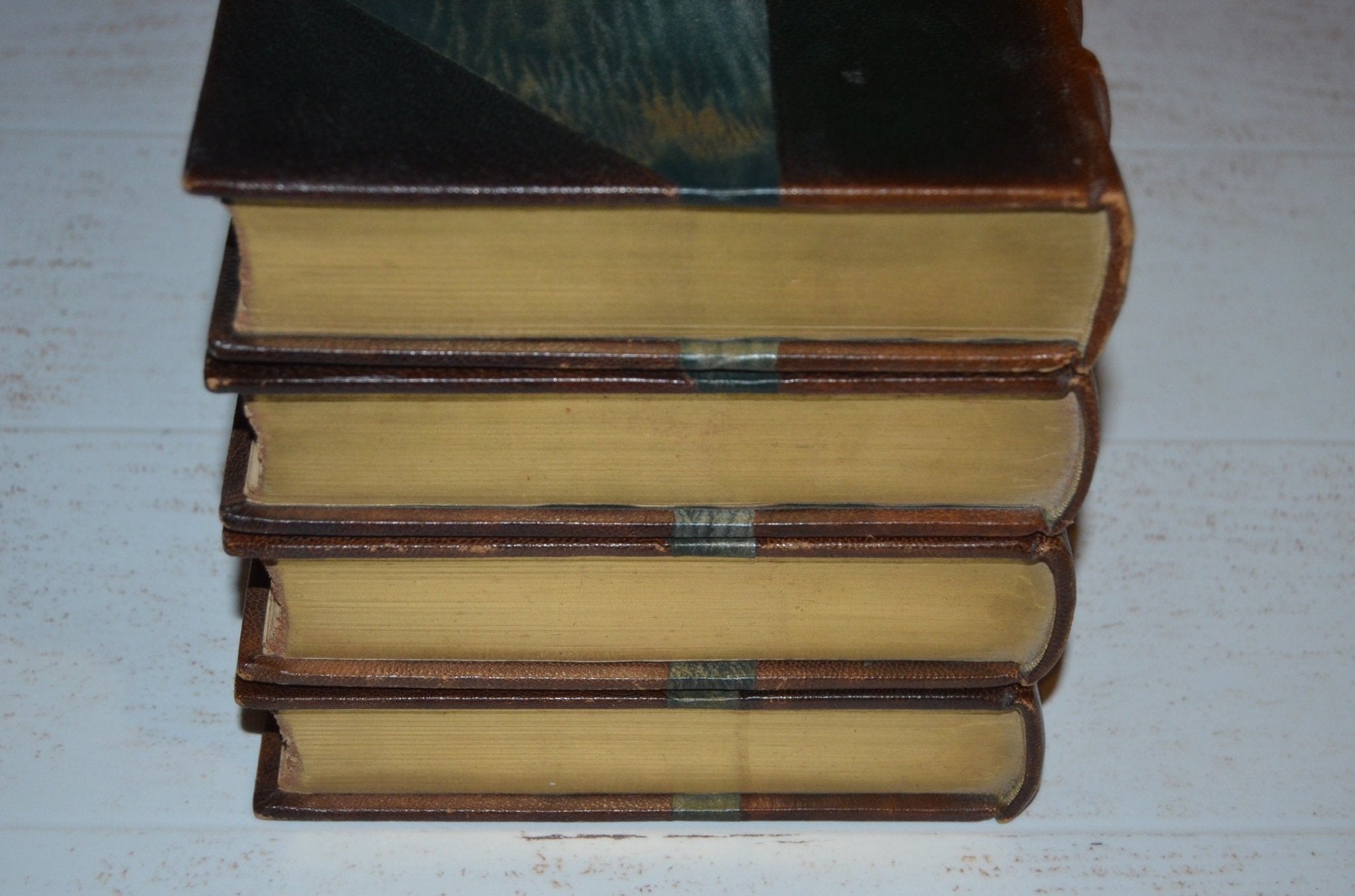 Antique Leather Bound Book Décor 6” Brown – Honore de Balzac – Fleur de Lis - Multiple - Brookfield Books