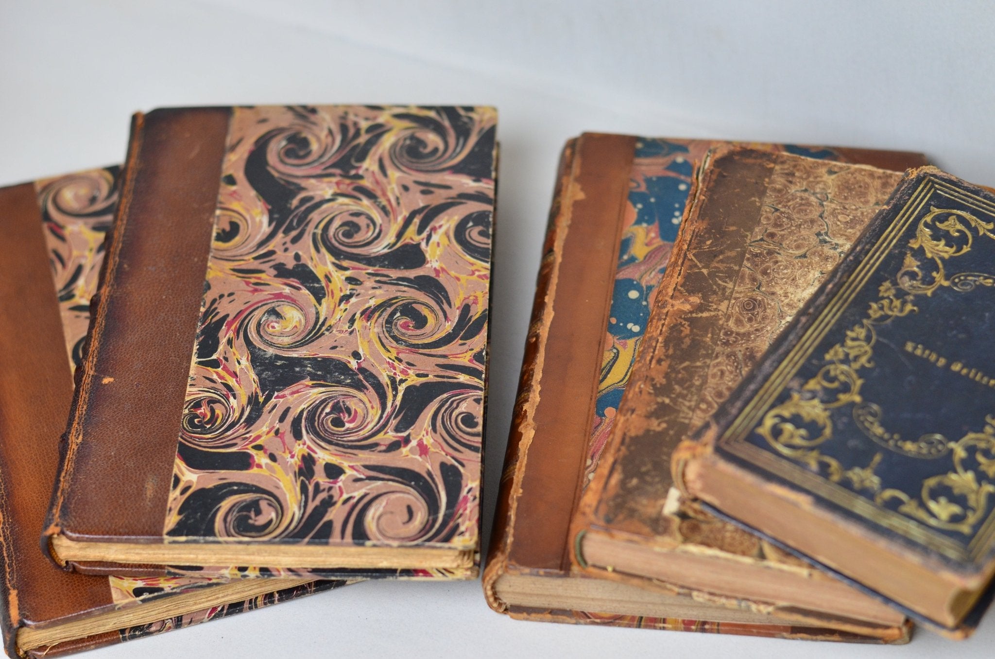Dark Brown Antique Leather Book Set – 8 Books, John Tyrwhitt
