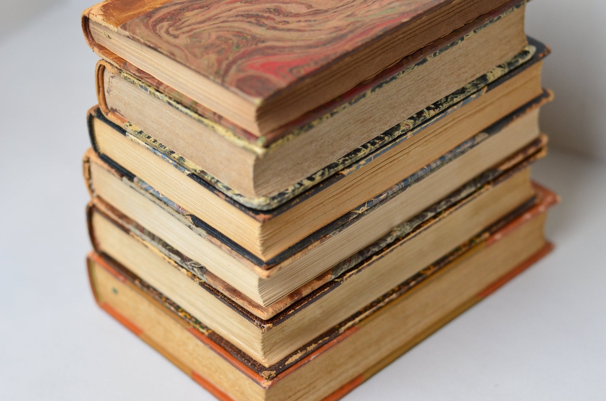 Dark Brown Antique Leather Book Set – 8 Books, Herbert Spencer