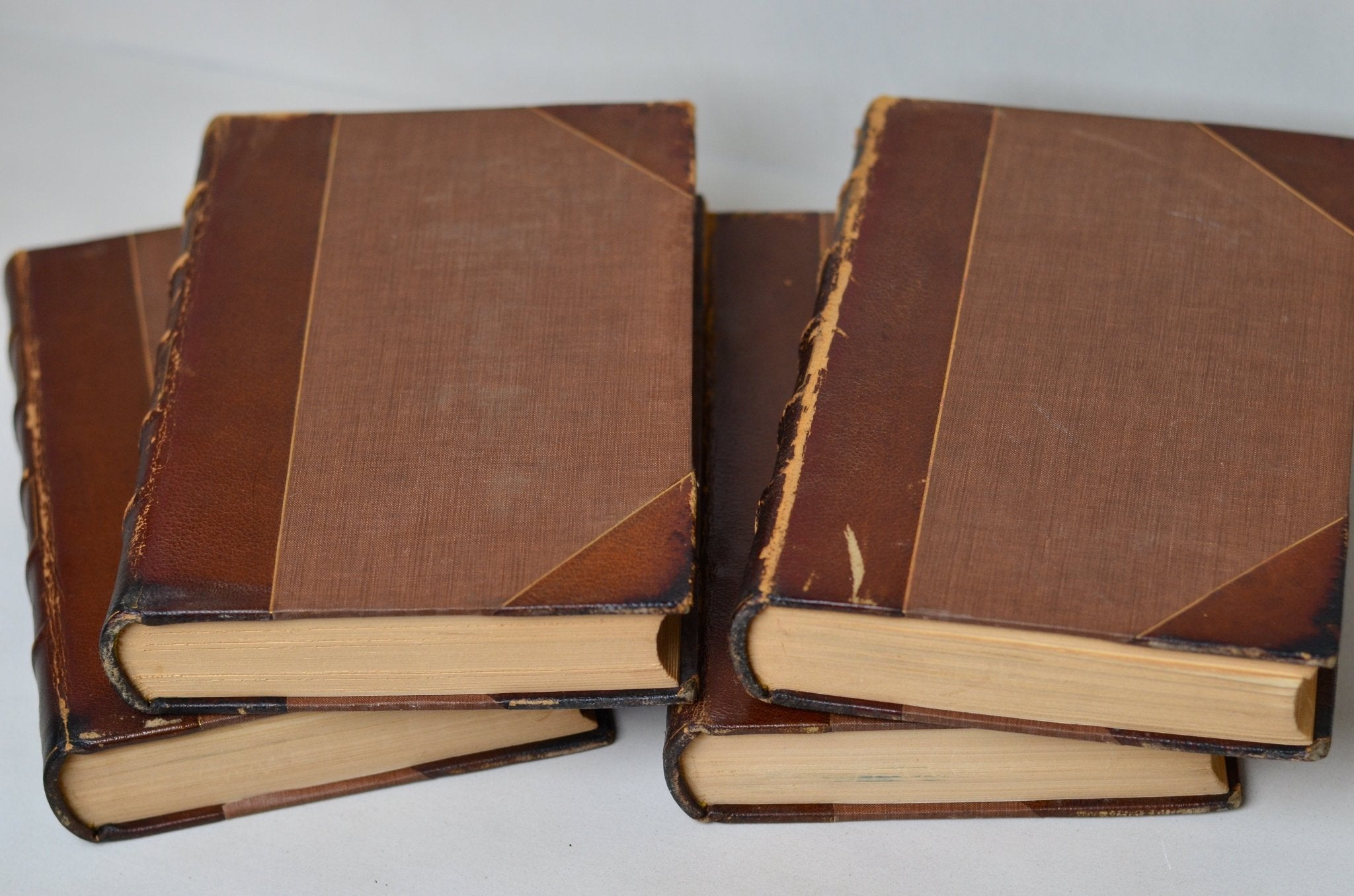 Dark Brown Antique Leather Book Set – 4 Books, Nathaniel Hawthorne
