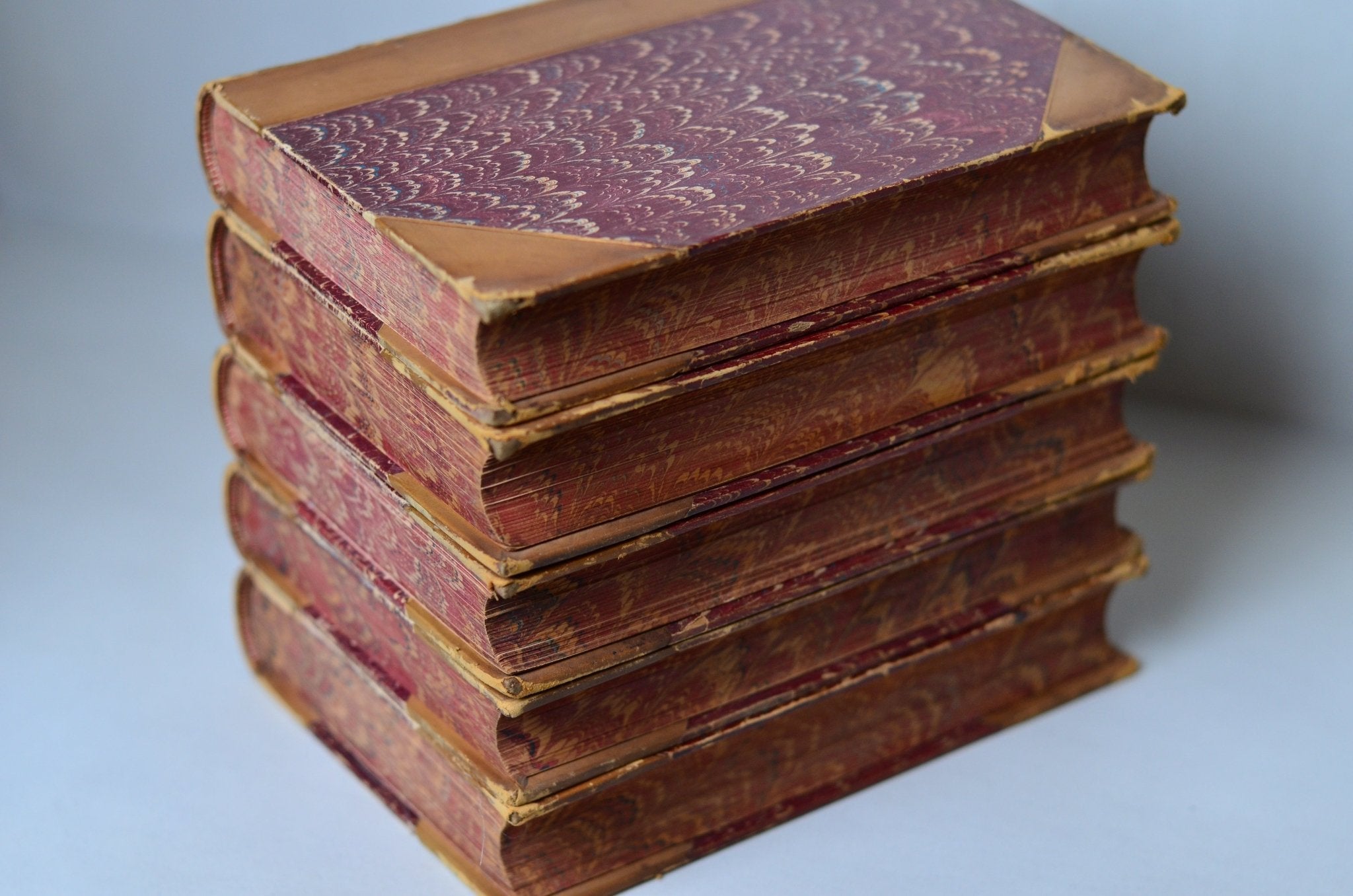 Antique Leather Bound Book Decor - Brown, Sir Walter Scott, 1871 - Brookfield Books